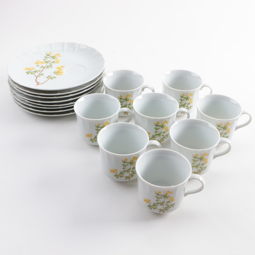 Japanese Produced Toscany "Yorktown" Snack Plate and Cup Sets