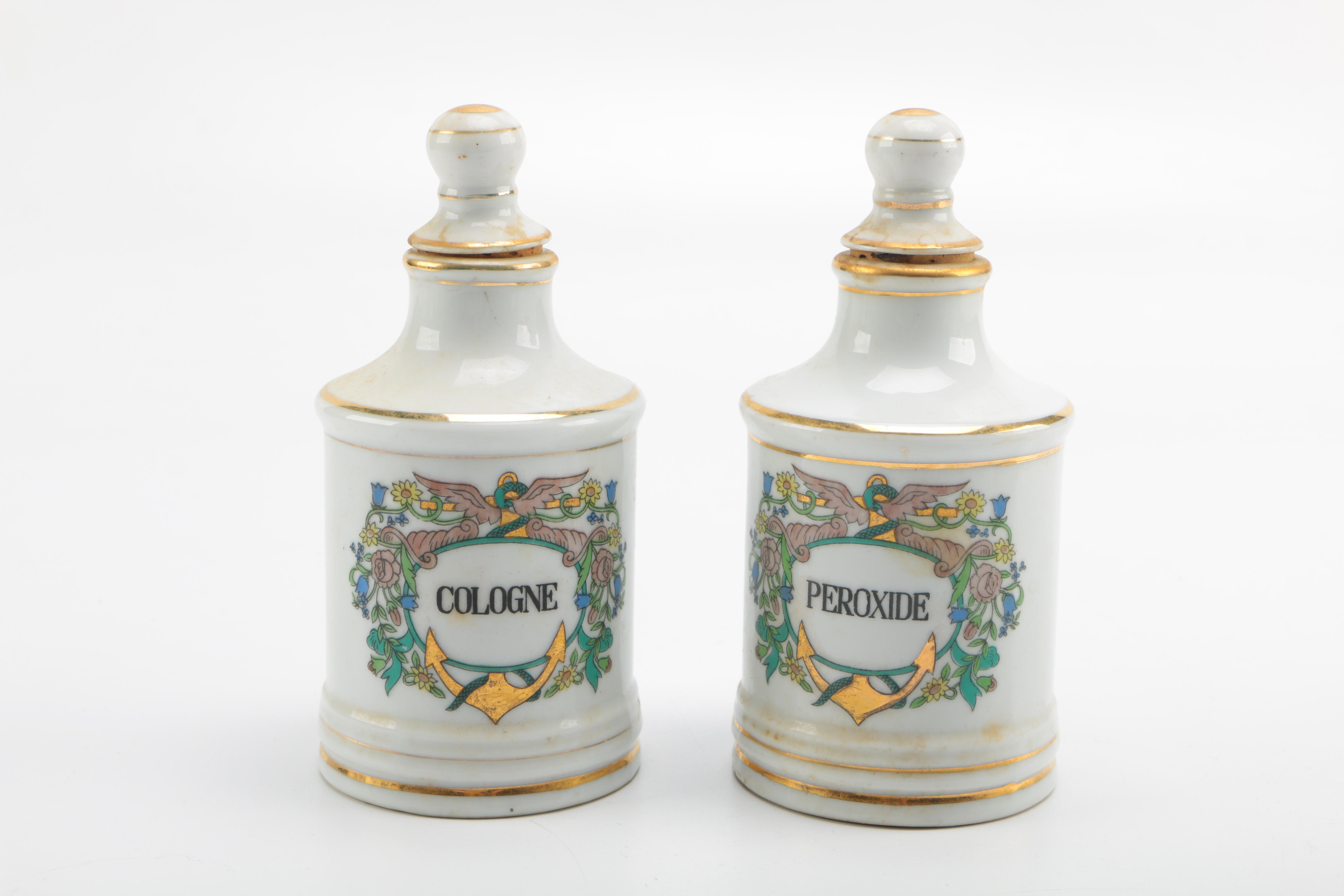 Vintage Porcelain Vanity Jar Set
