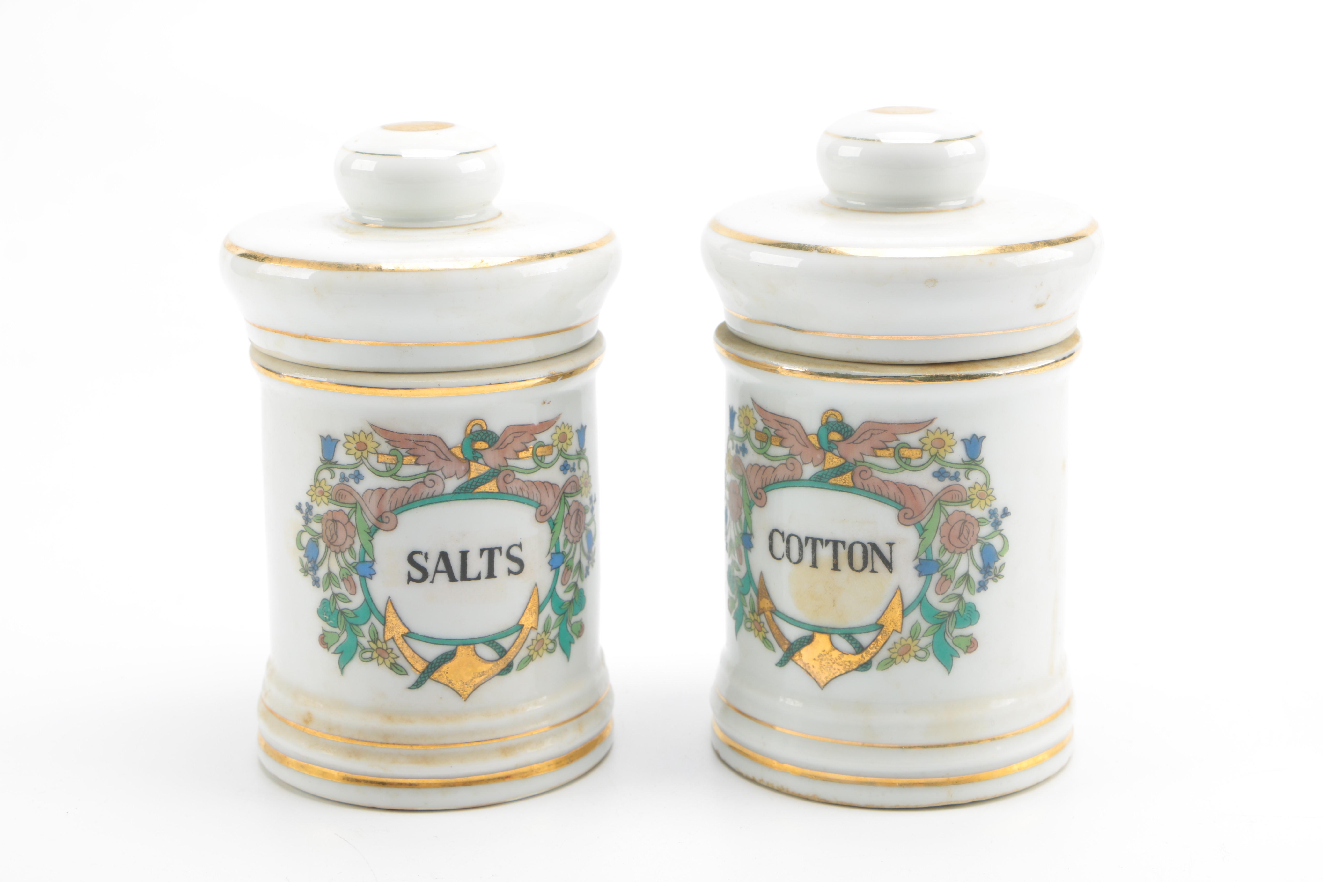 Vintage Porcelain Vanity Jar Set
