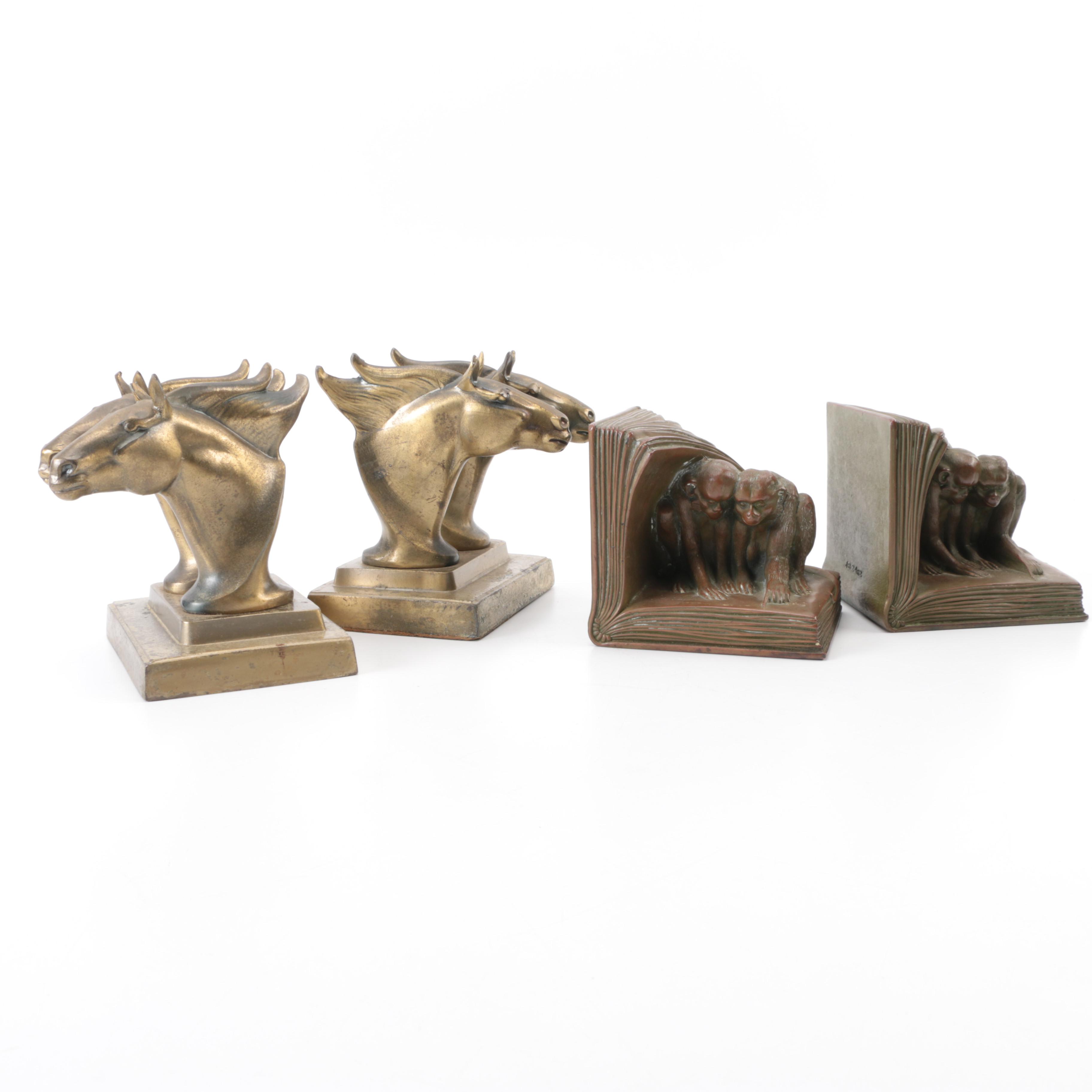 Frankart "Chariot Horse" and Jennings Brothers Bookends