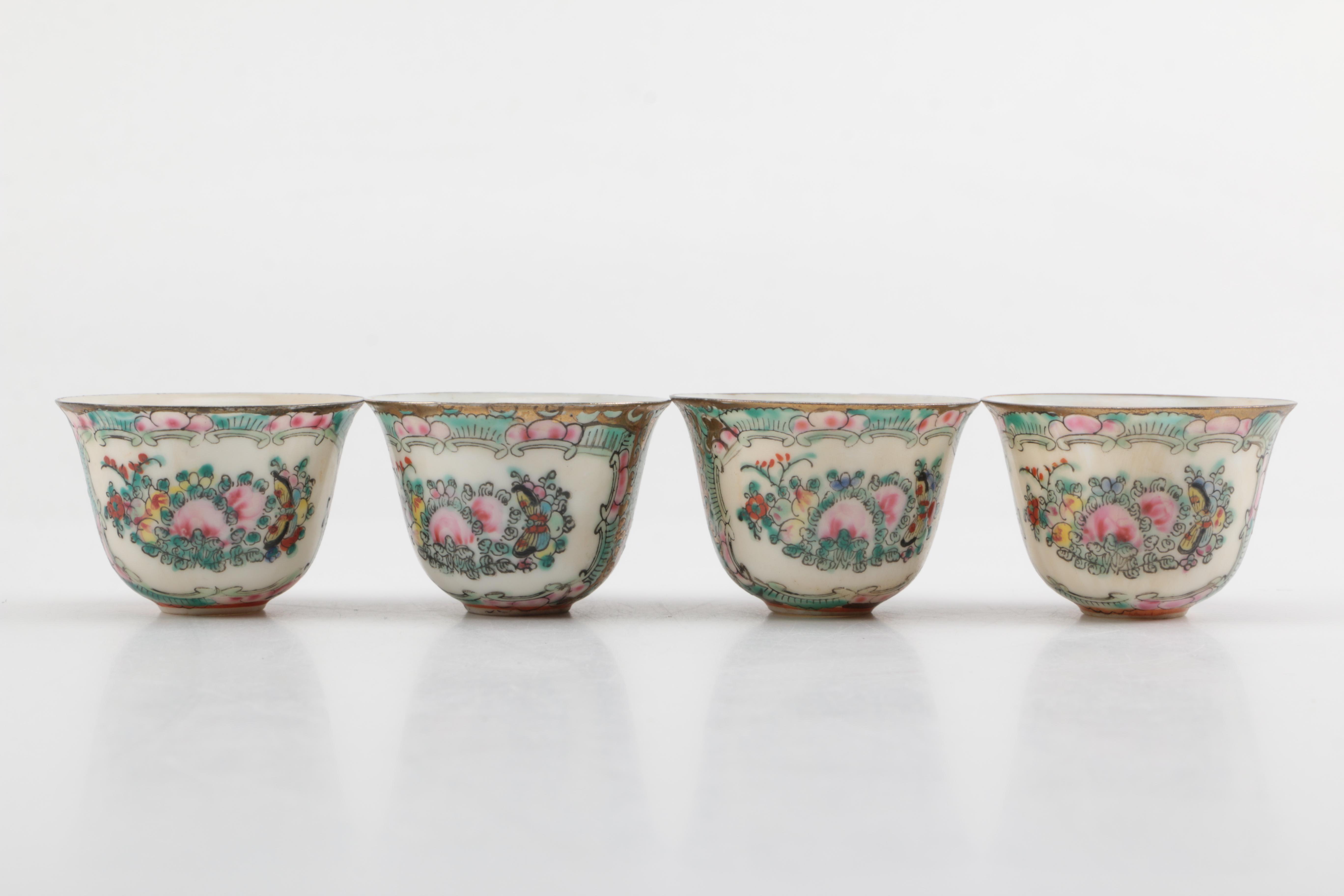 Miniature Rose Medallion Porcelain Tea Set