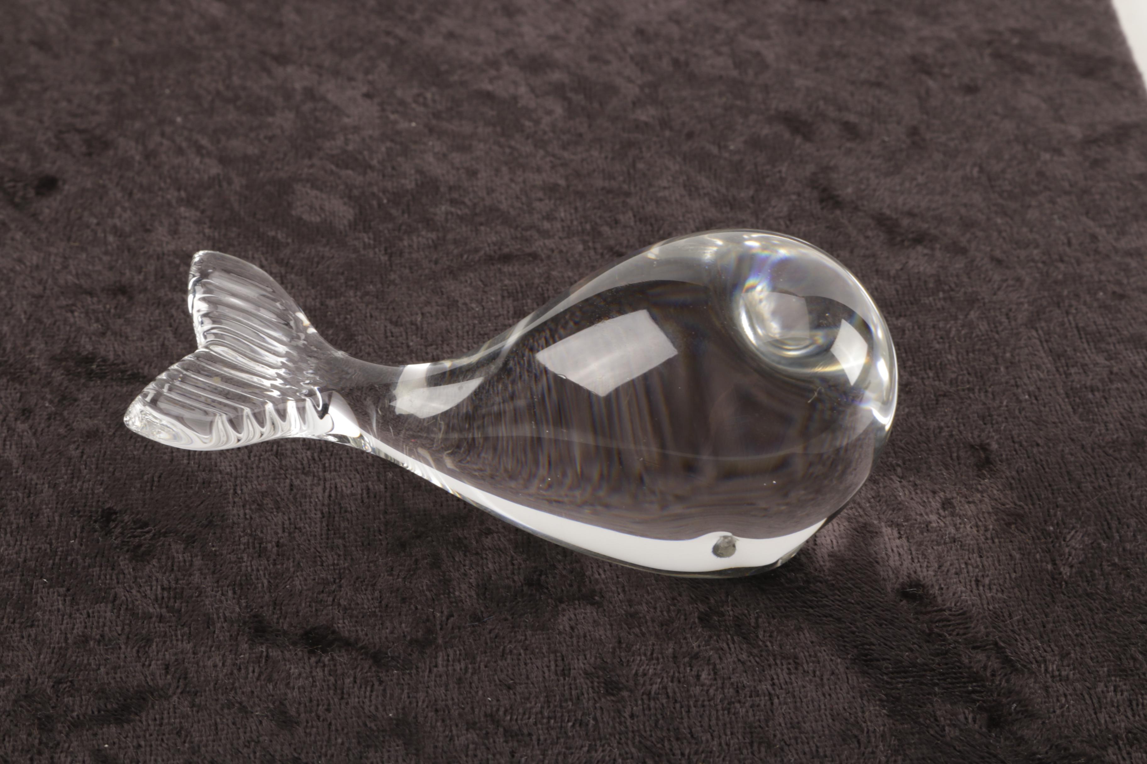 Wedgwood Crystal Whale Figurine