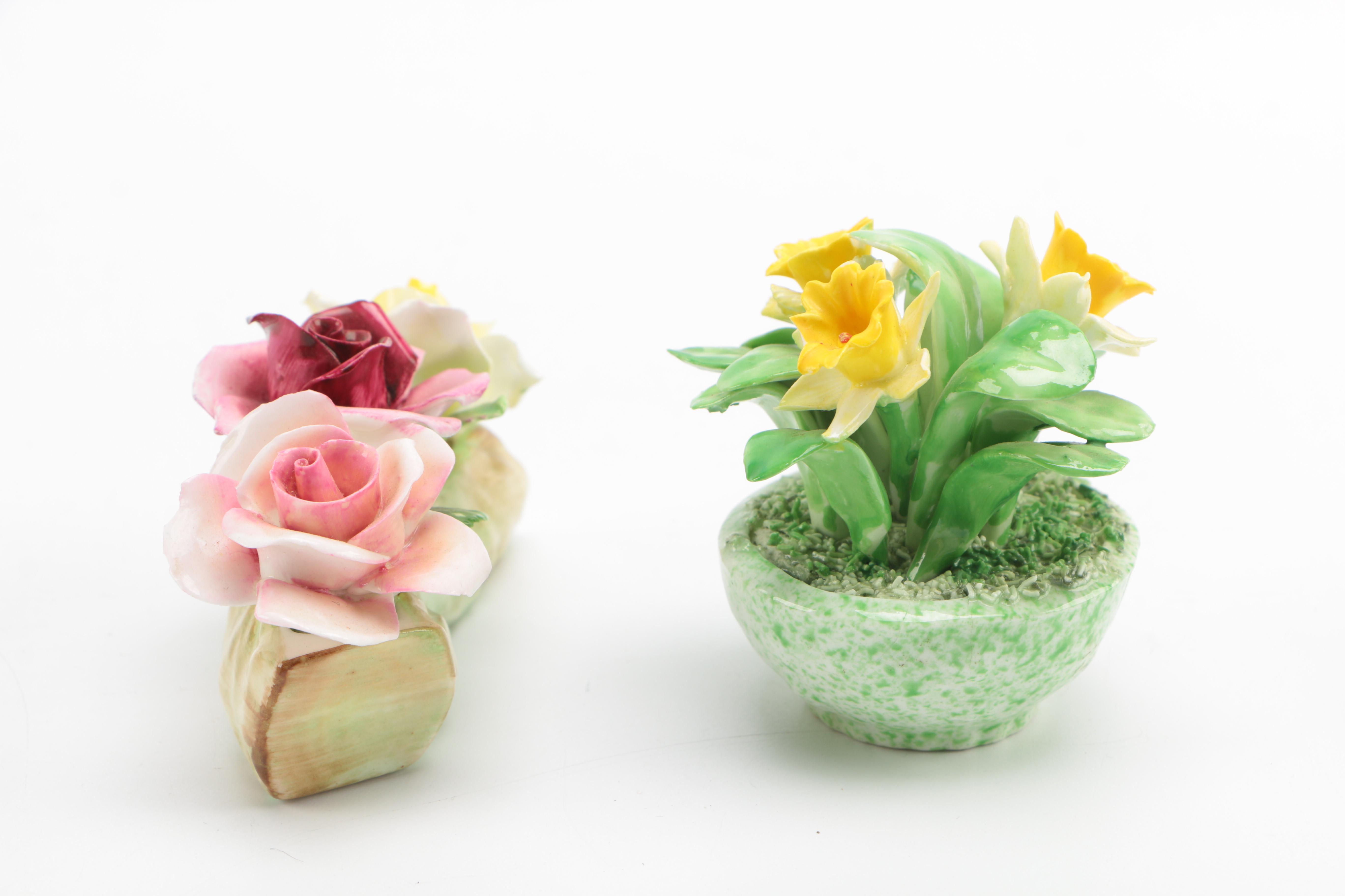 Assortment of Vintage China and Porcelain Floral Figurines