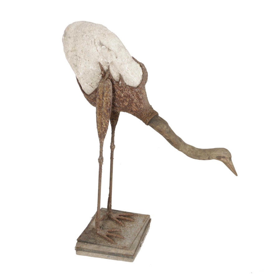 Metal Art Dipping Bird Sculpture