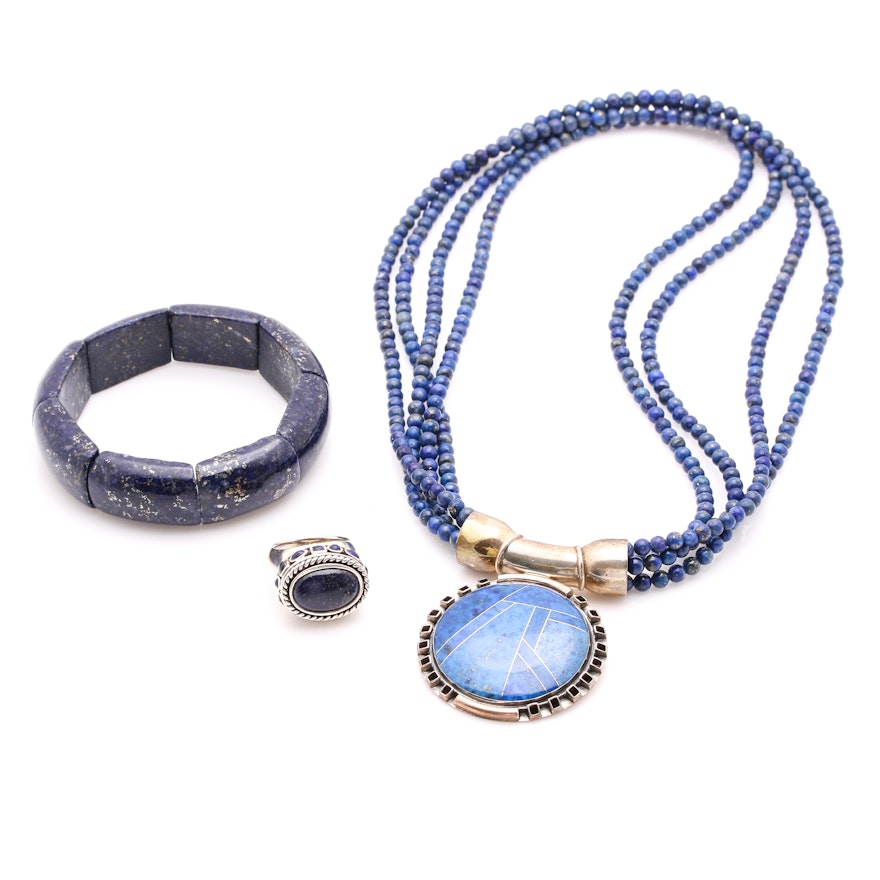 Lapis Lazuli Jewelry Including Sterling Silver