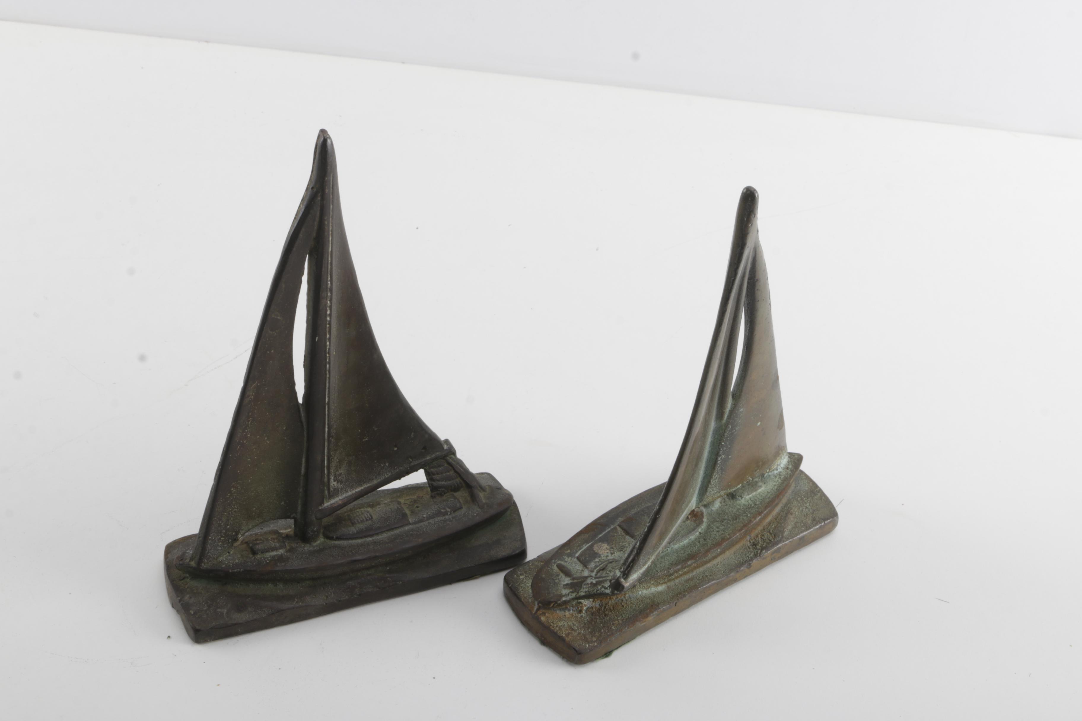 Bronze Figural Ship Bookends