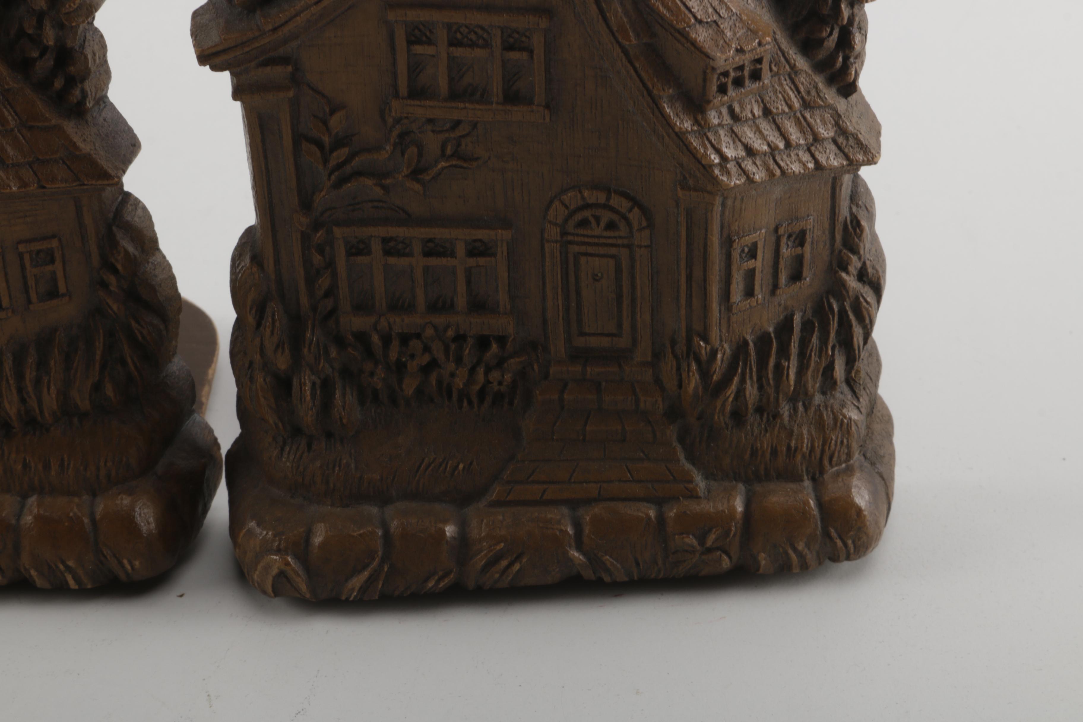 Syroco Molded Cottage Bookends
