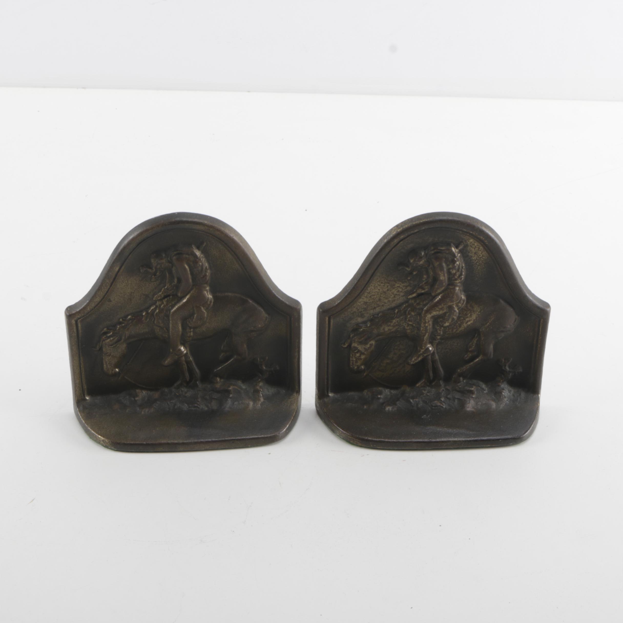 "The Last Trail" Deco Era Bookends