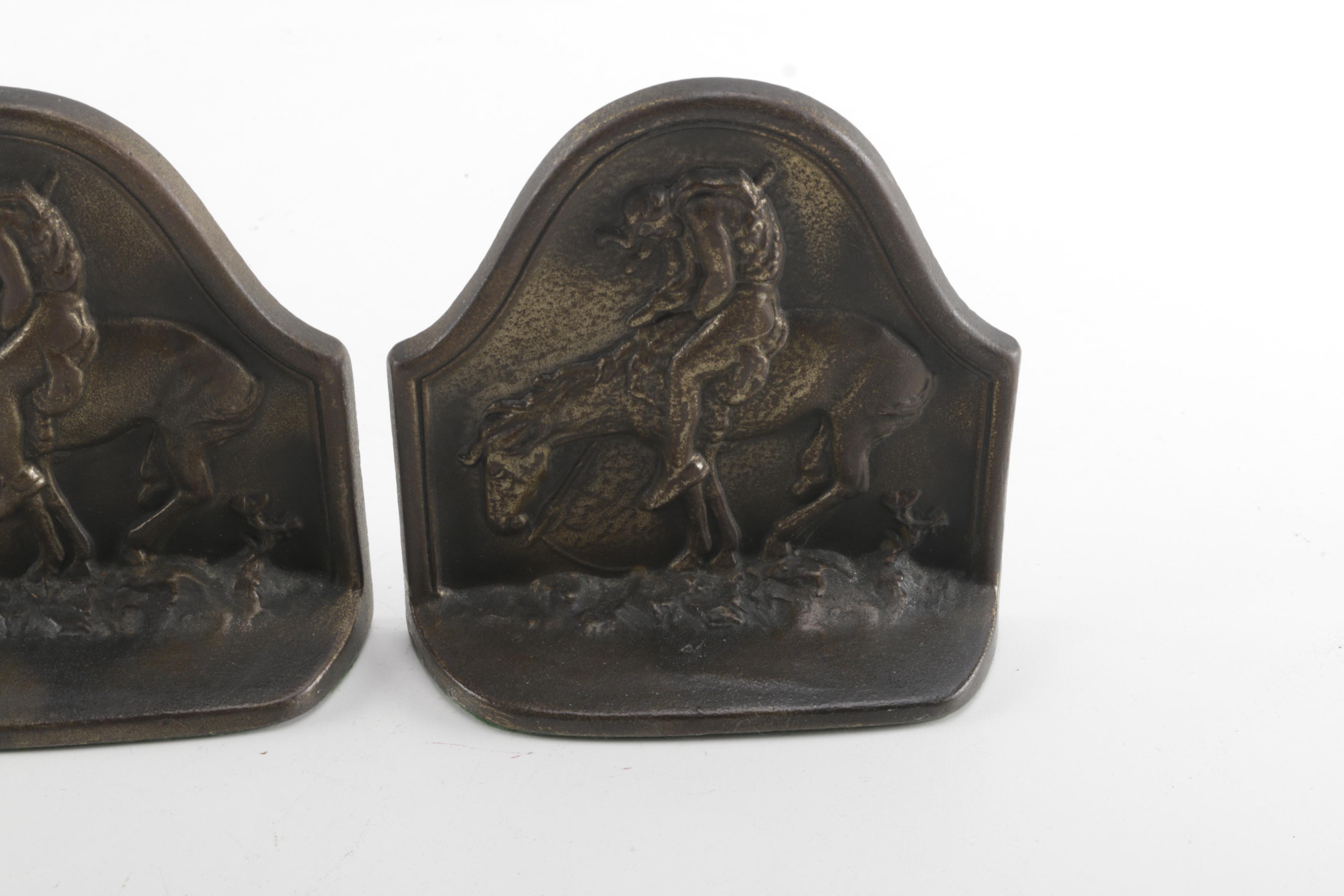 "The Last Trail" Deco Era Bookends