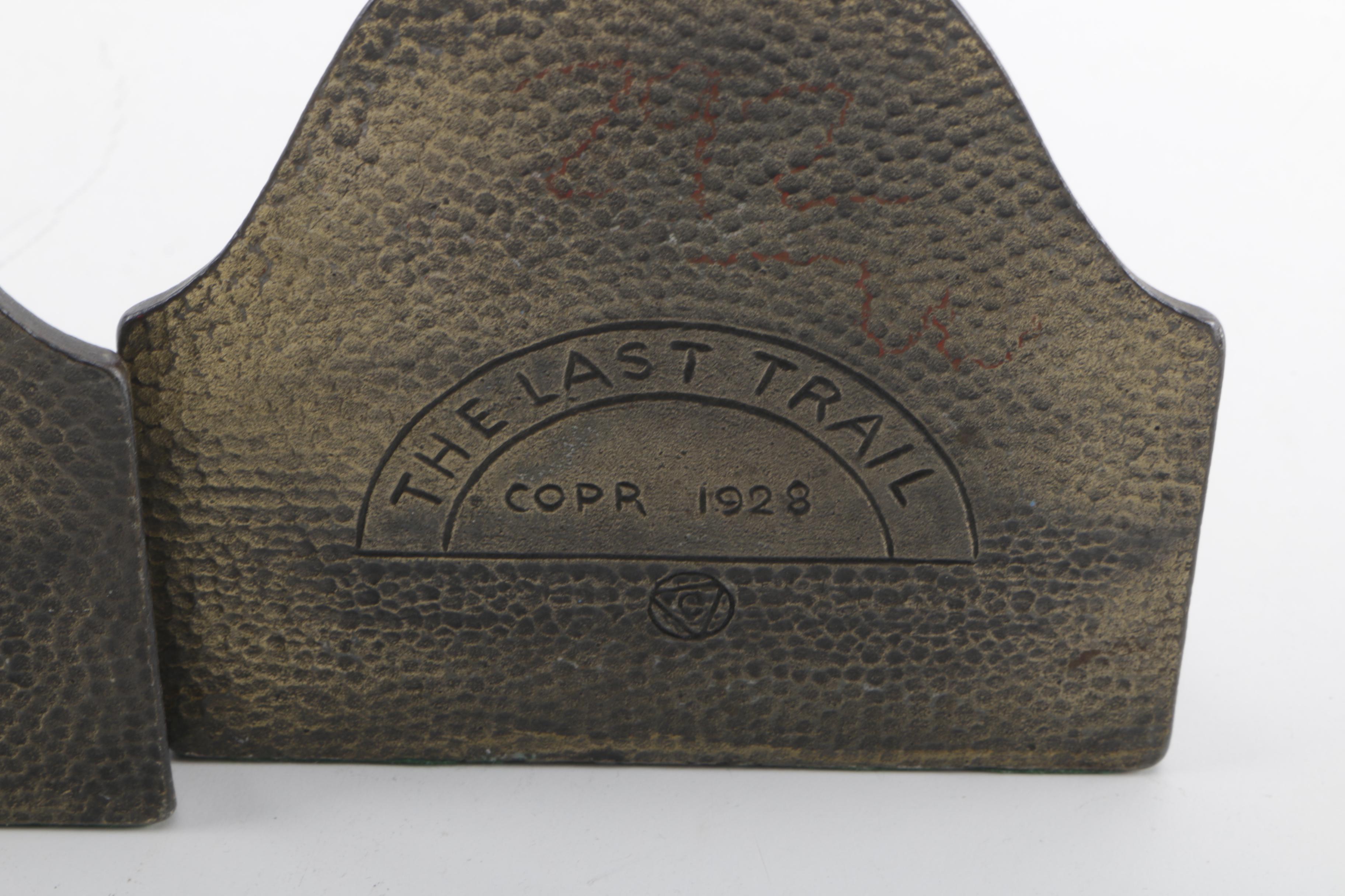 "The Last Trail" Deco Era Bookends