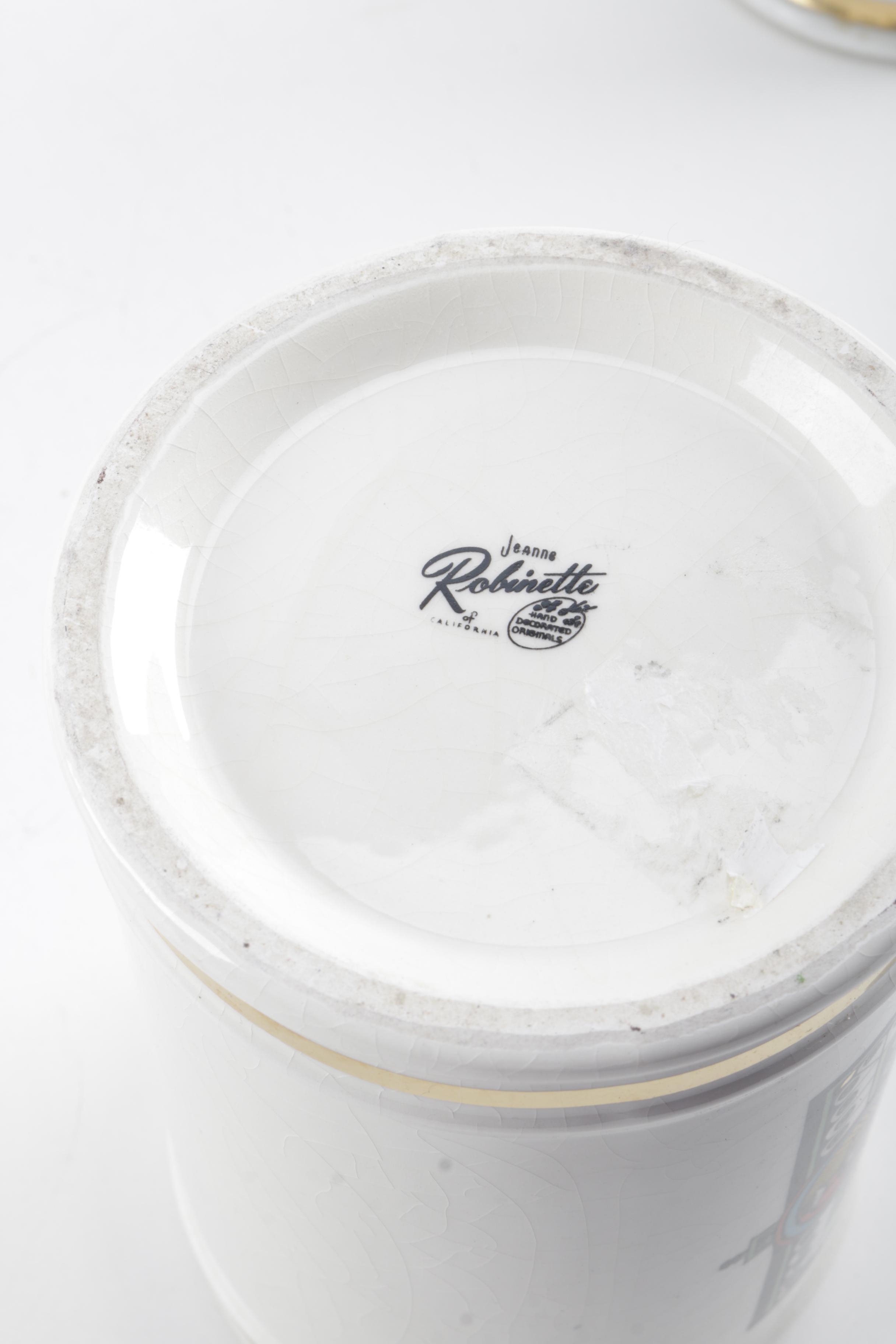 Vintage Ceramic Apothecary Jars Including Jeanne Robinette of California