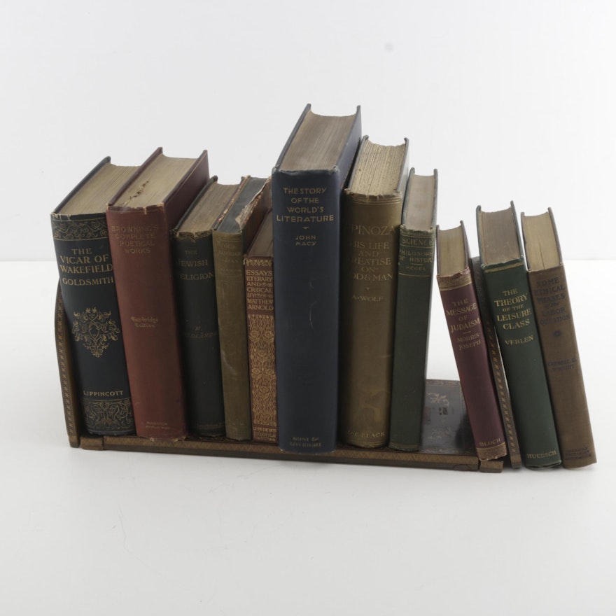 Vintage and Antique Books With Folding Book Rack
