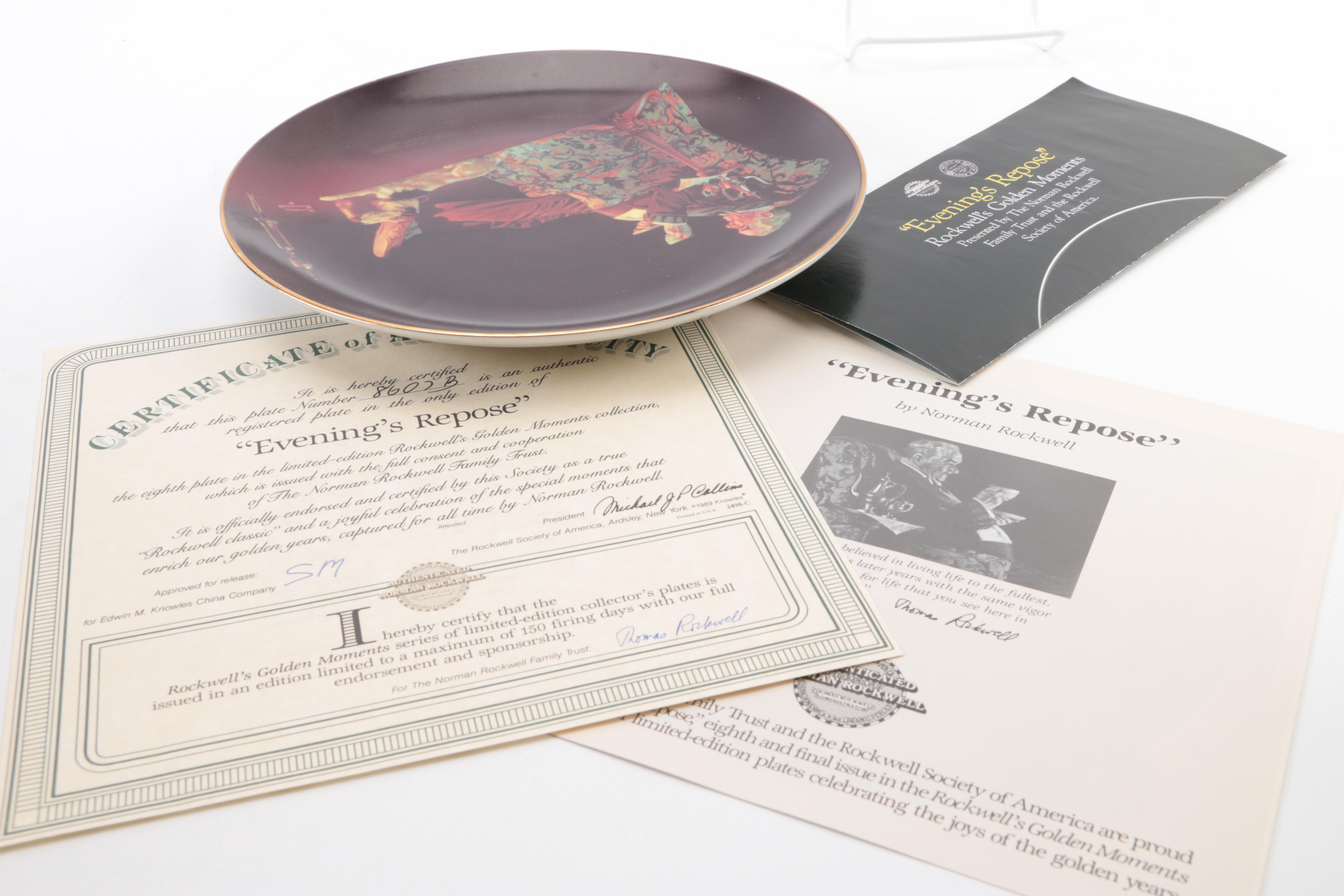 Edwin M. Knowles "Golden Moments" Limited Edition Collector's Plates After Norman Rockwell