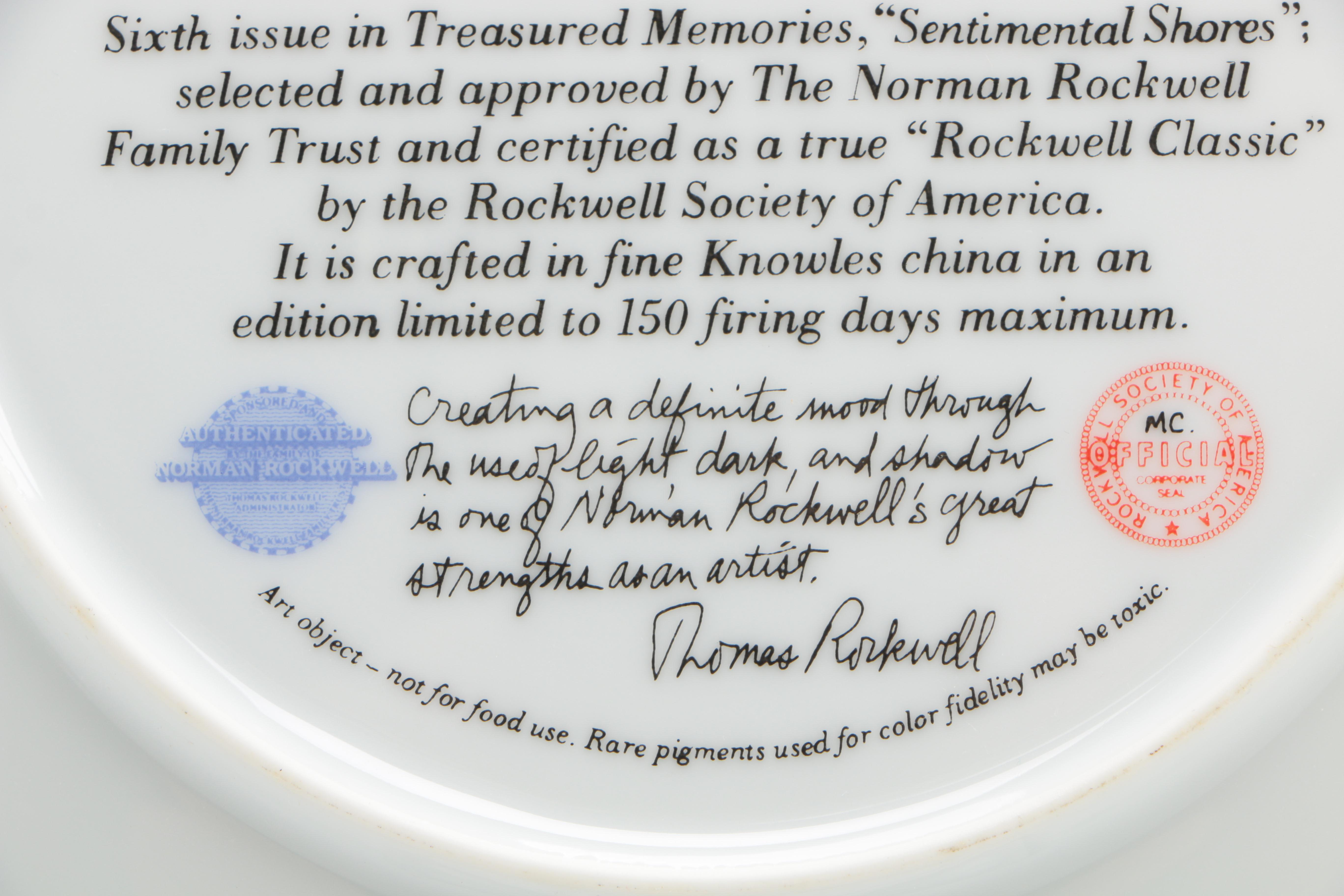 Norman Rockwell "Treasured Memory"  Plates