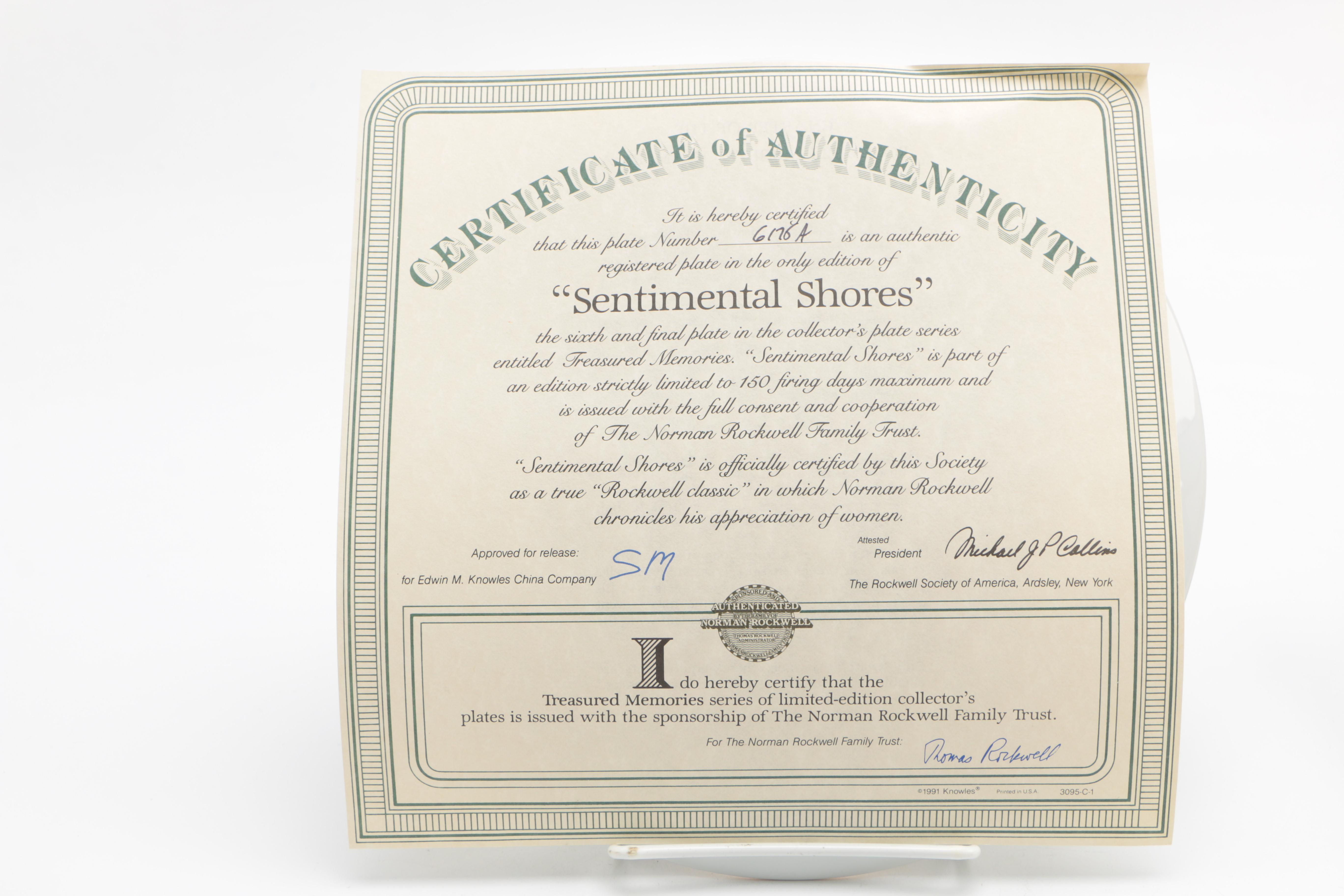 Norman Rockwell "Treasured Memory"  Plates