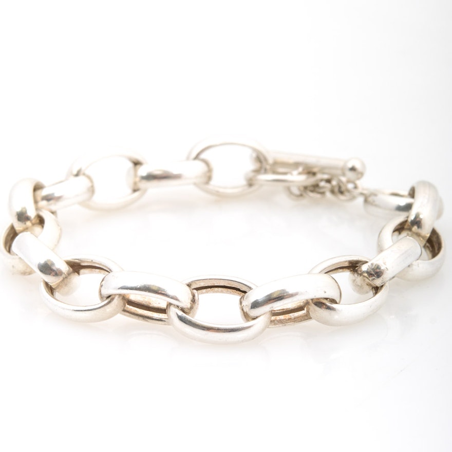 Chain Link Sterling Silver Bracelet