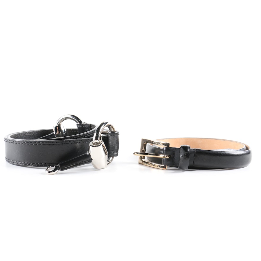 WCM New York Women's Black Leather Belts