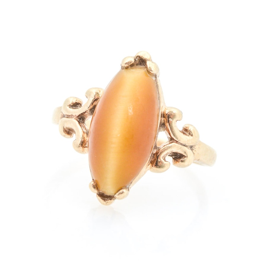 10K Yellow Gold Tiger's Eye Ring