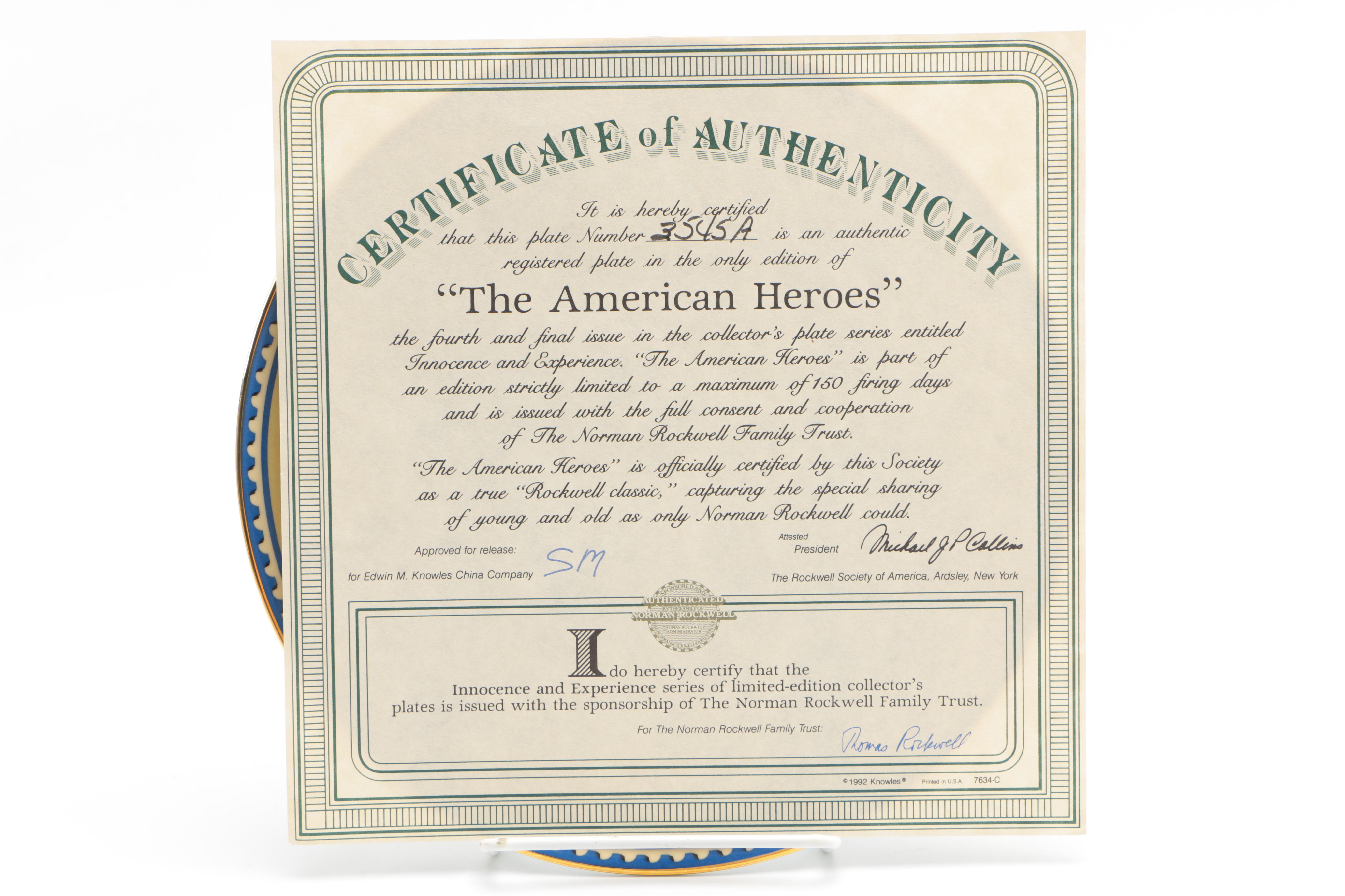 Edwin M. Knowles "Innocence and Experience" Limited Edition Collector's Plates After Norman Rockwell