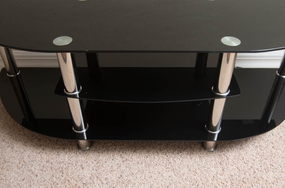 Glass and Chrome Television Stand