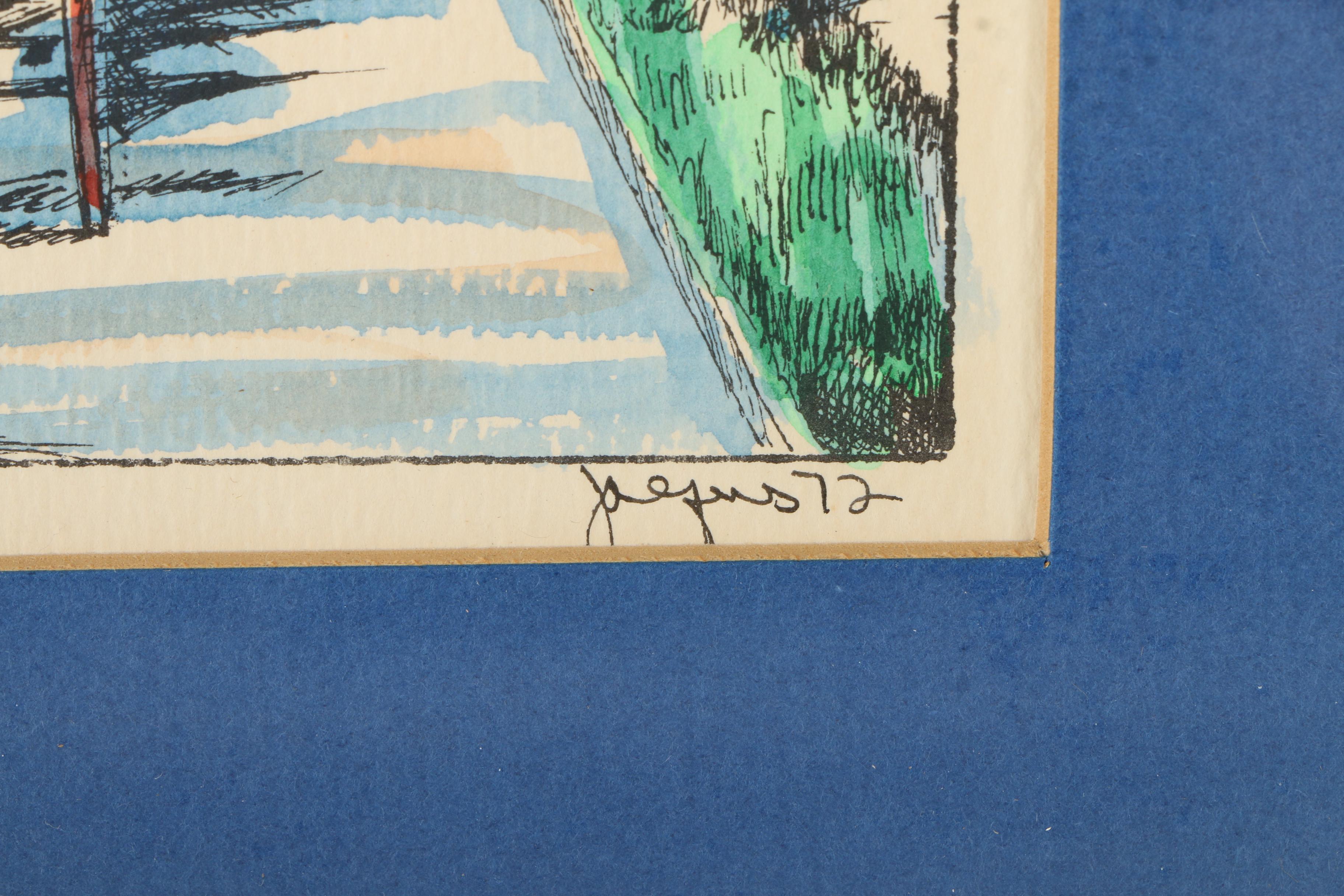 Jacques Hand-Colored Lithographs of Street Scenes