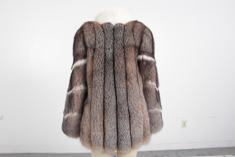 Crystal and Arctic Fox Fur Jacket by Modele Chombert