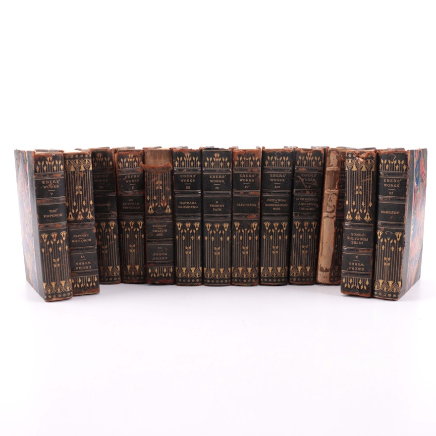 1898 Limited Edition Thirteen Volumes of "The Historical Romances of Georg Ebers"