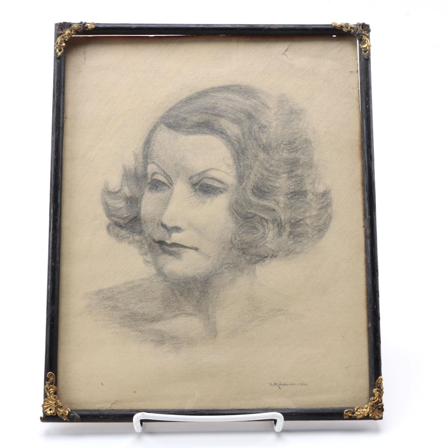 Betty Henderson Original Charcoal Portrait of Woman