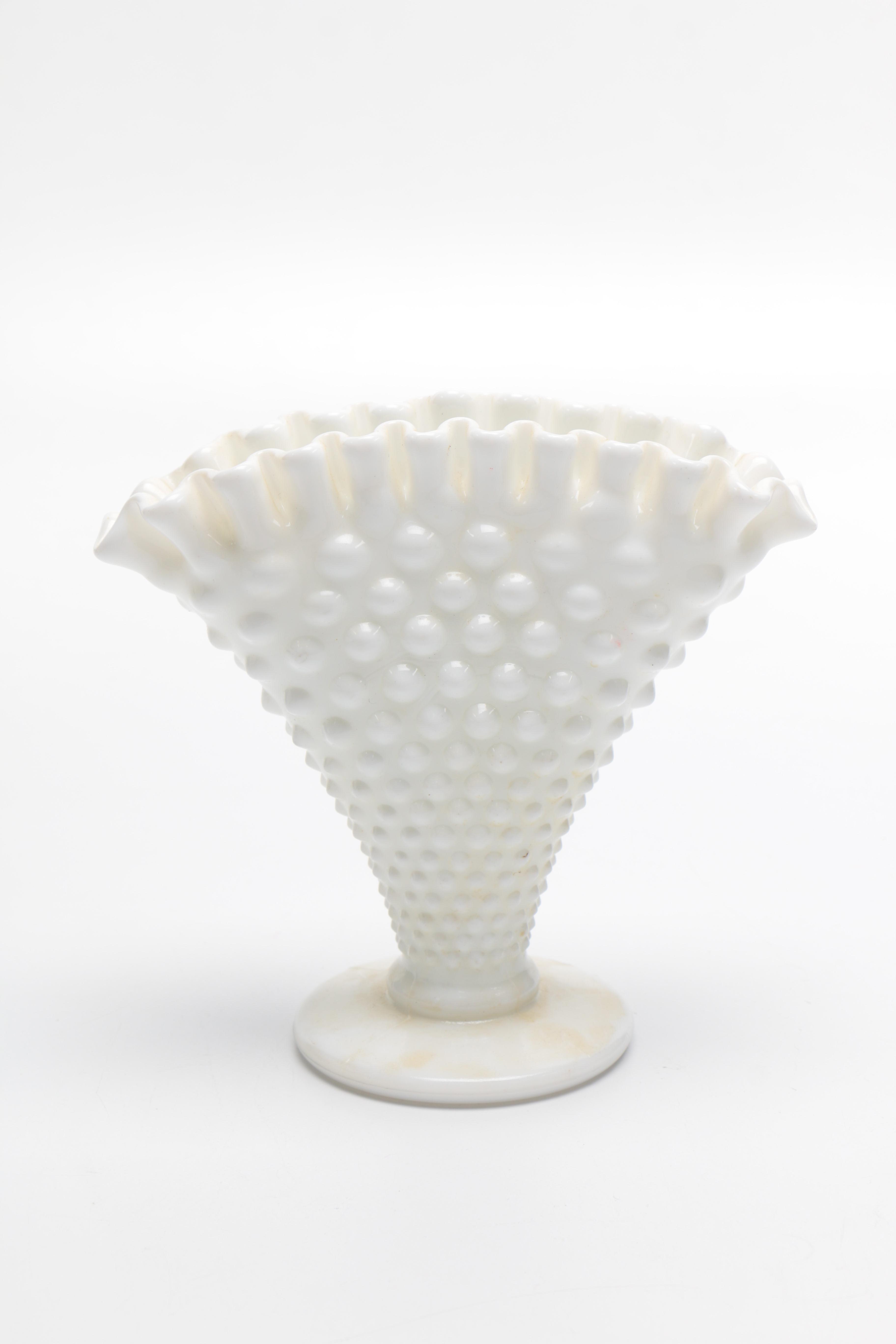 Milk Glass Hobnail Vases
