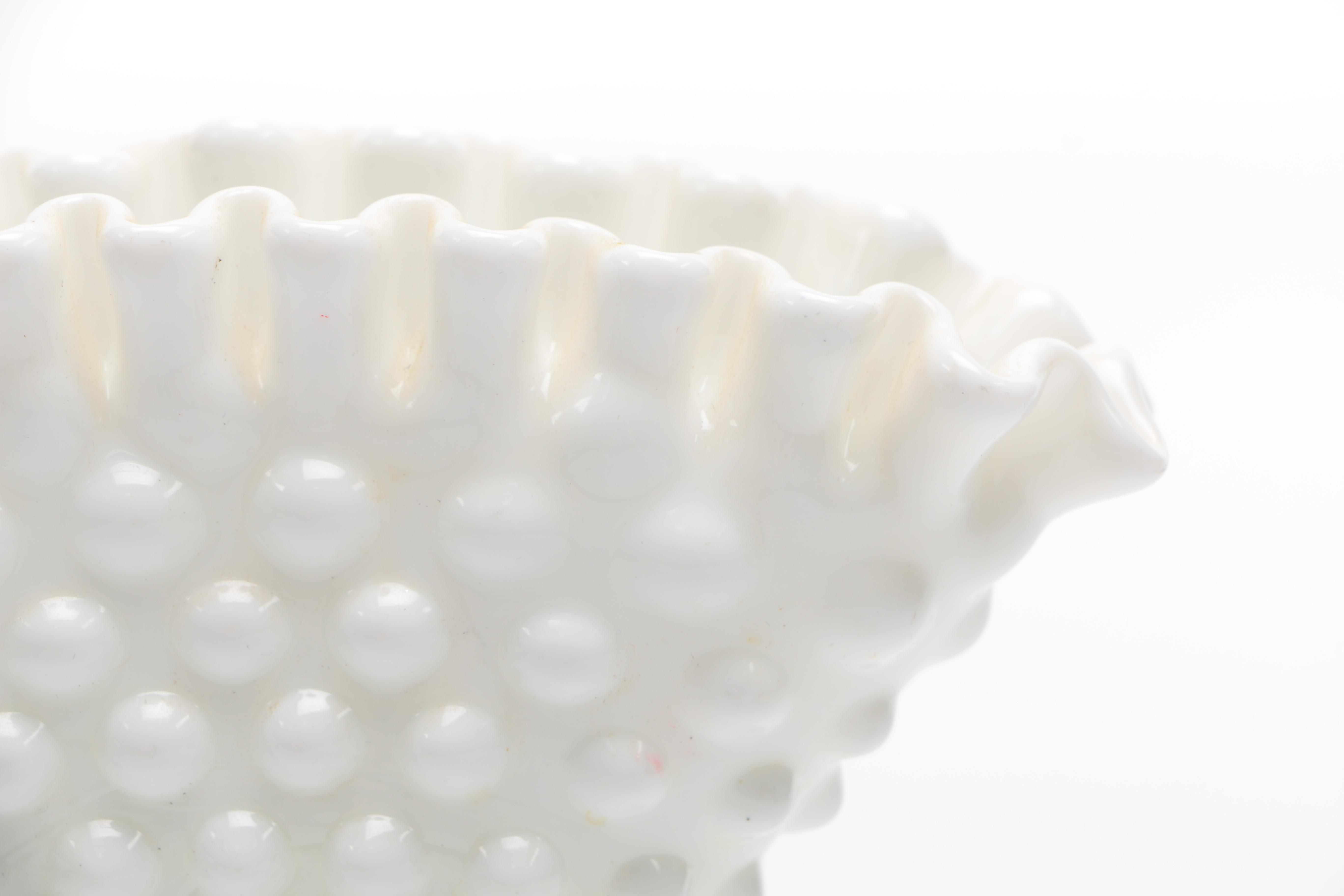 Milk Glass Hobnail Vases