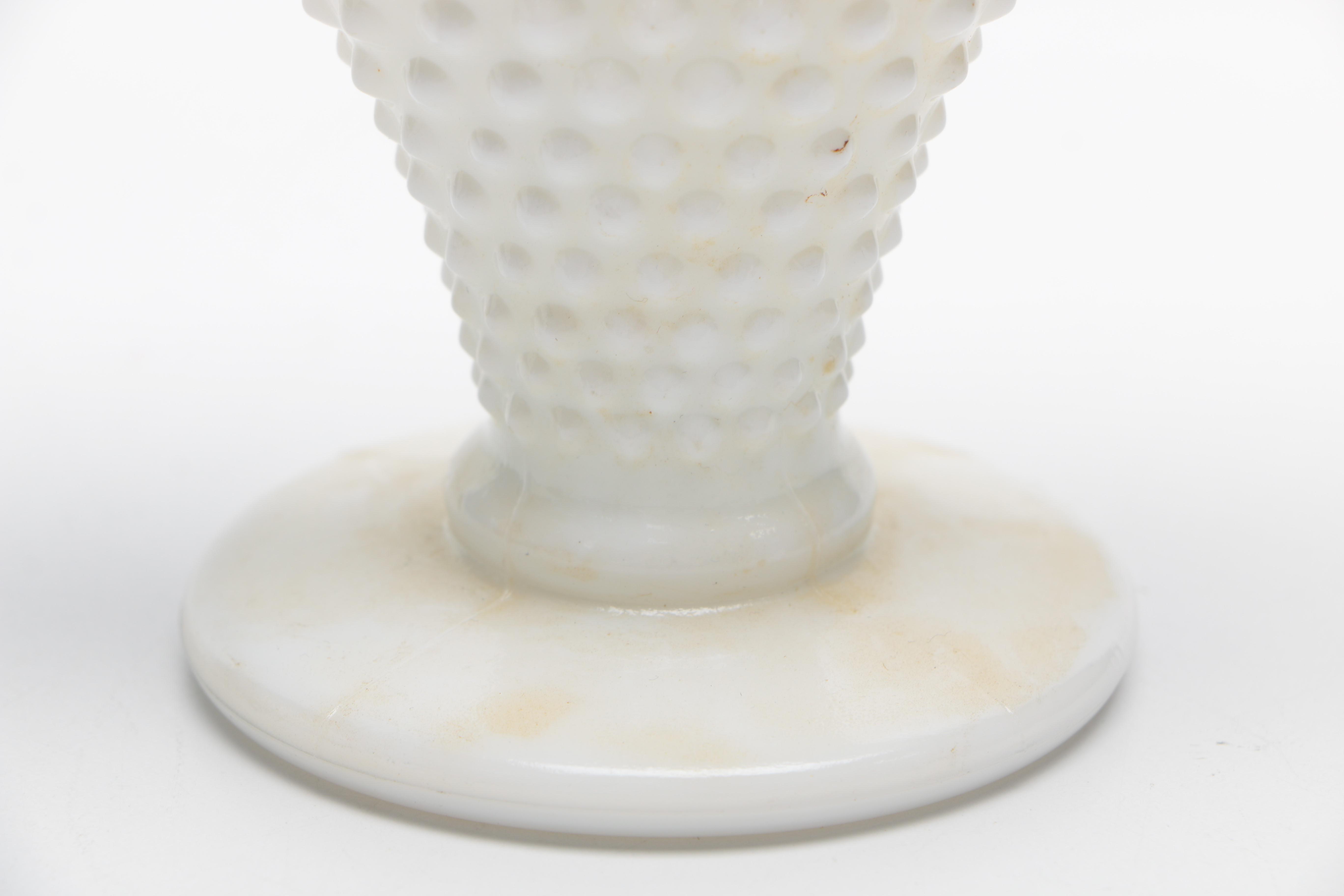 Milk Glass Hobnail Vases