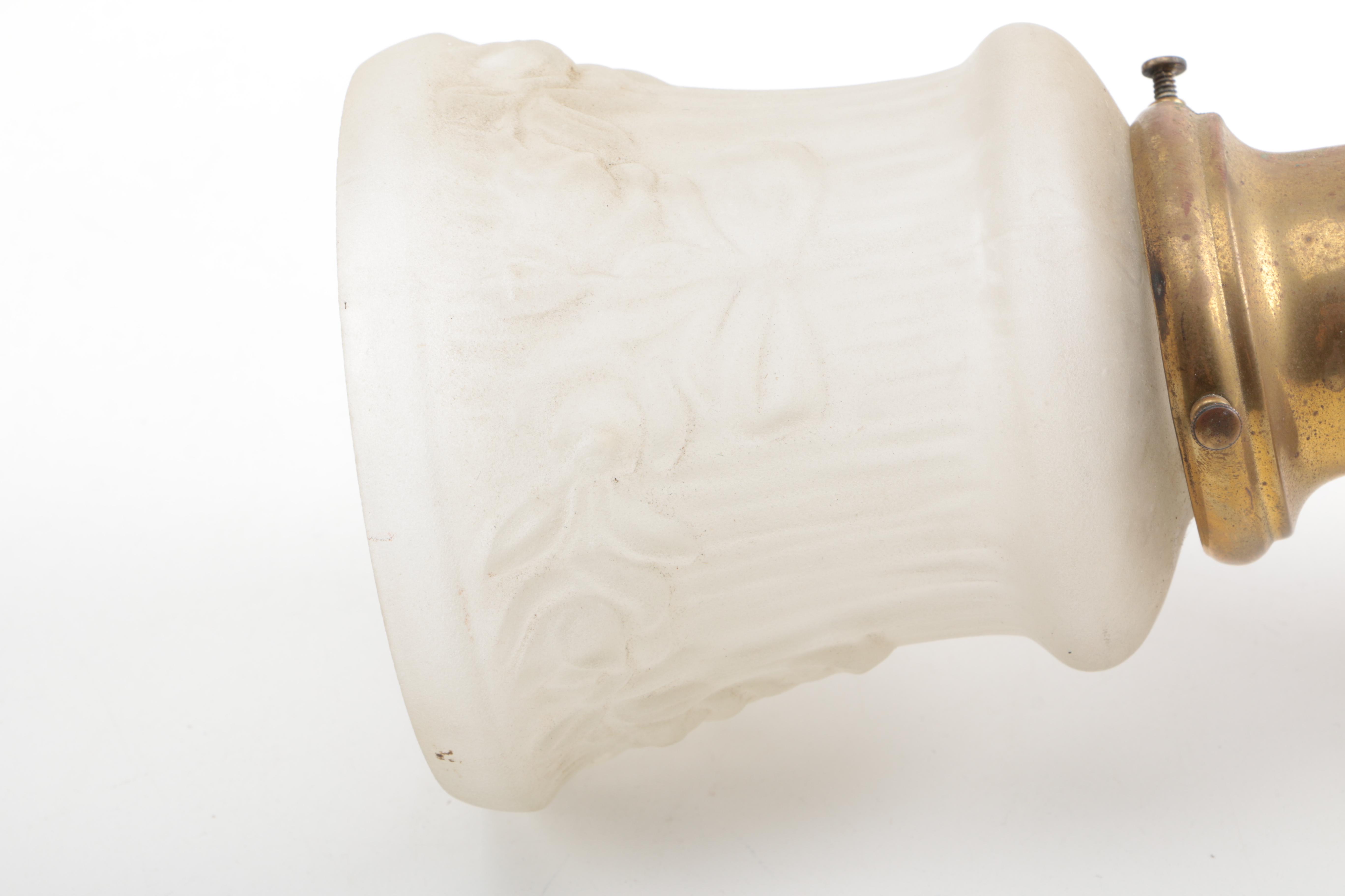 Early 20th Century Brass and Glass Wall Sconces