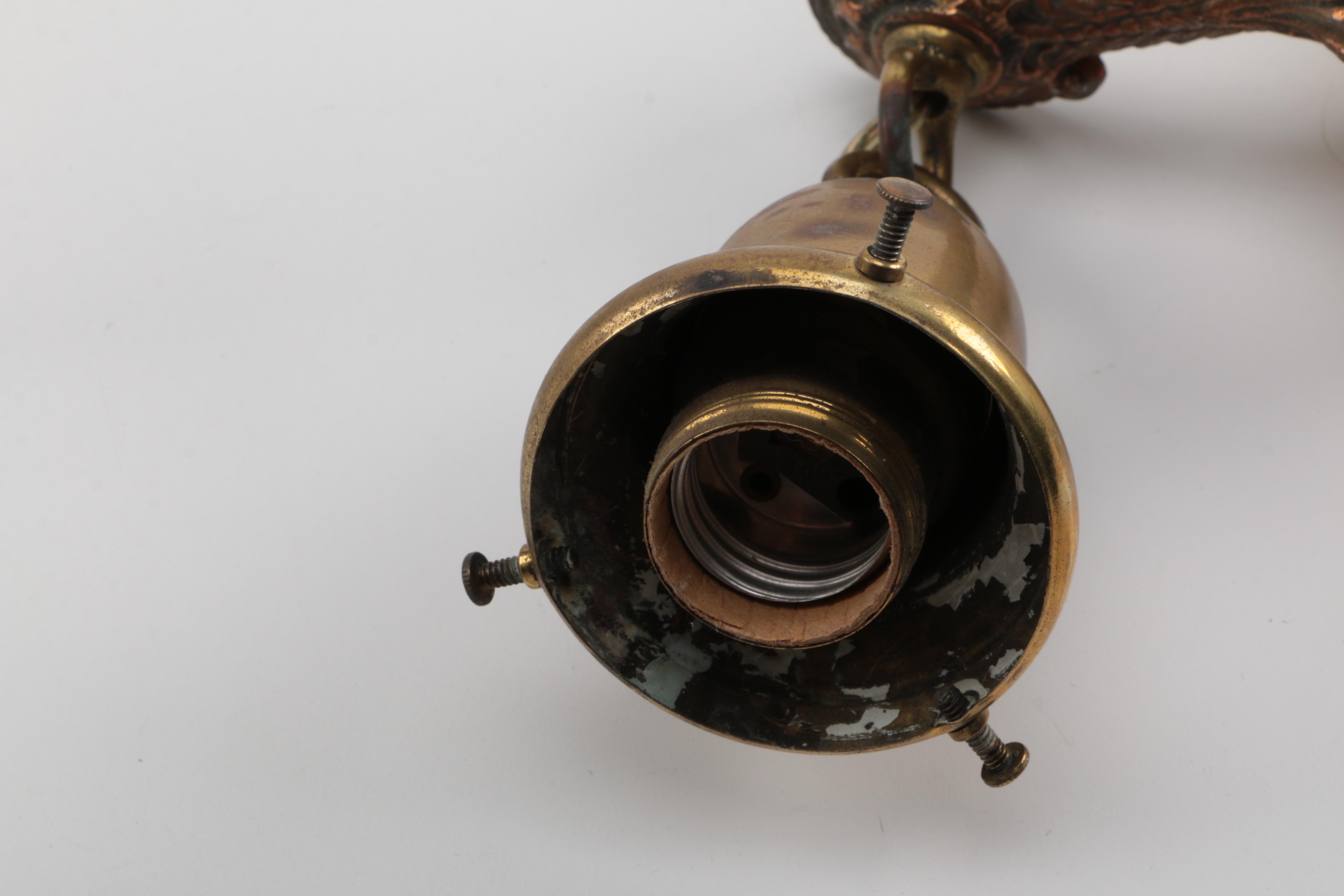 Early 20th Century Brass and Glass Wall Sconces