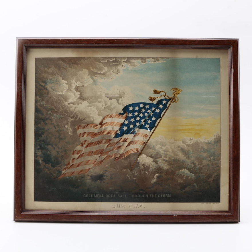 Theodore and Arno Leonhardt Chromolithograph "Our Flag"