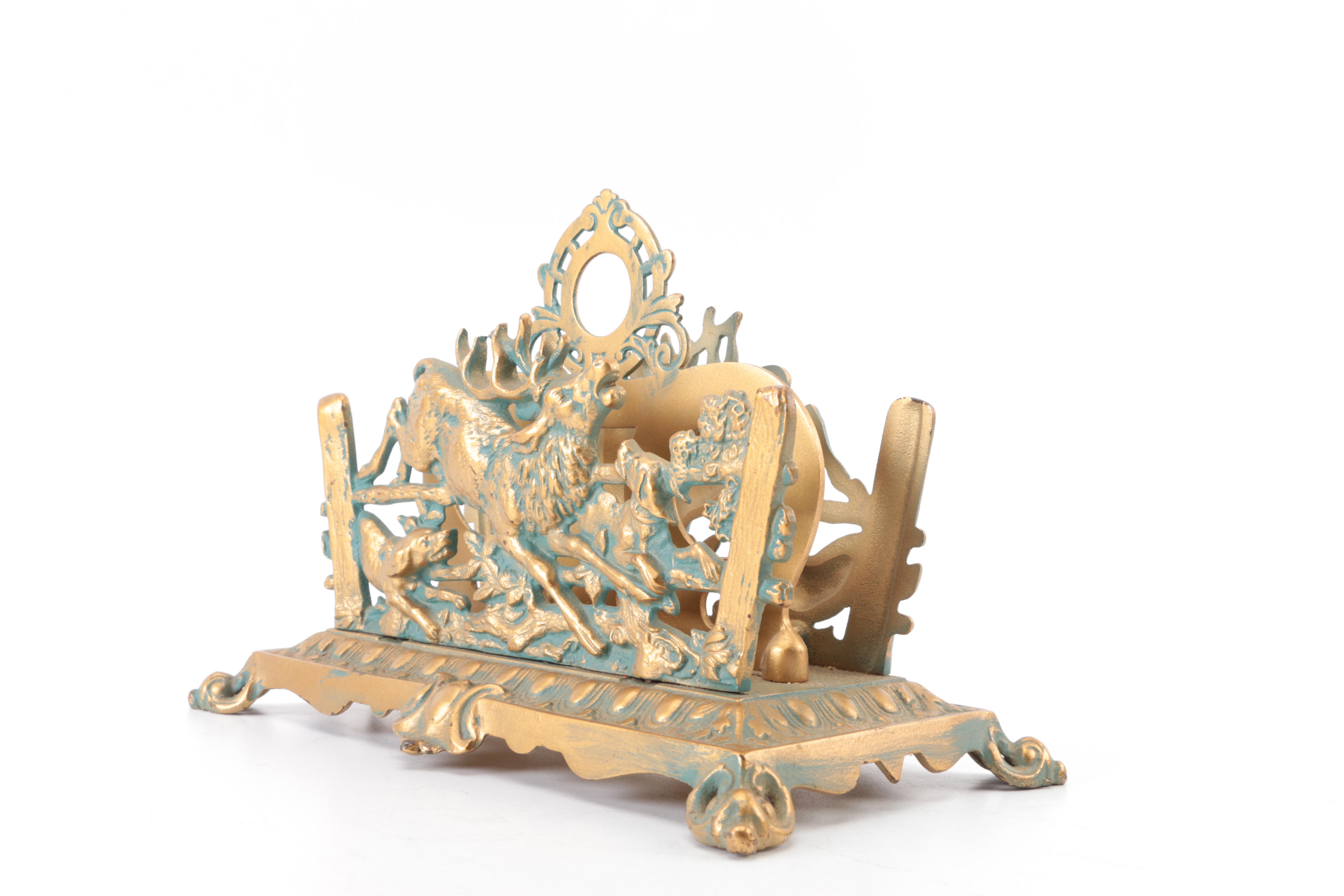 Antique Bradley & Hubbard Brass Letter Rack