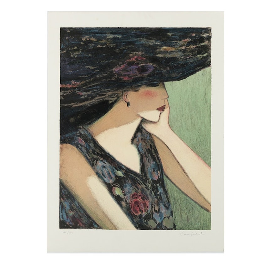 Jean-Pierre Cassigneul Limited Edition Lithograph on Paper of a Woman