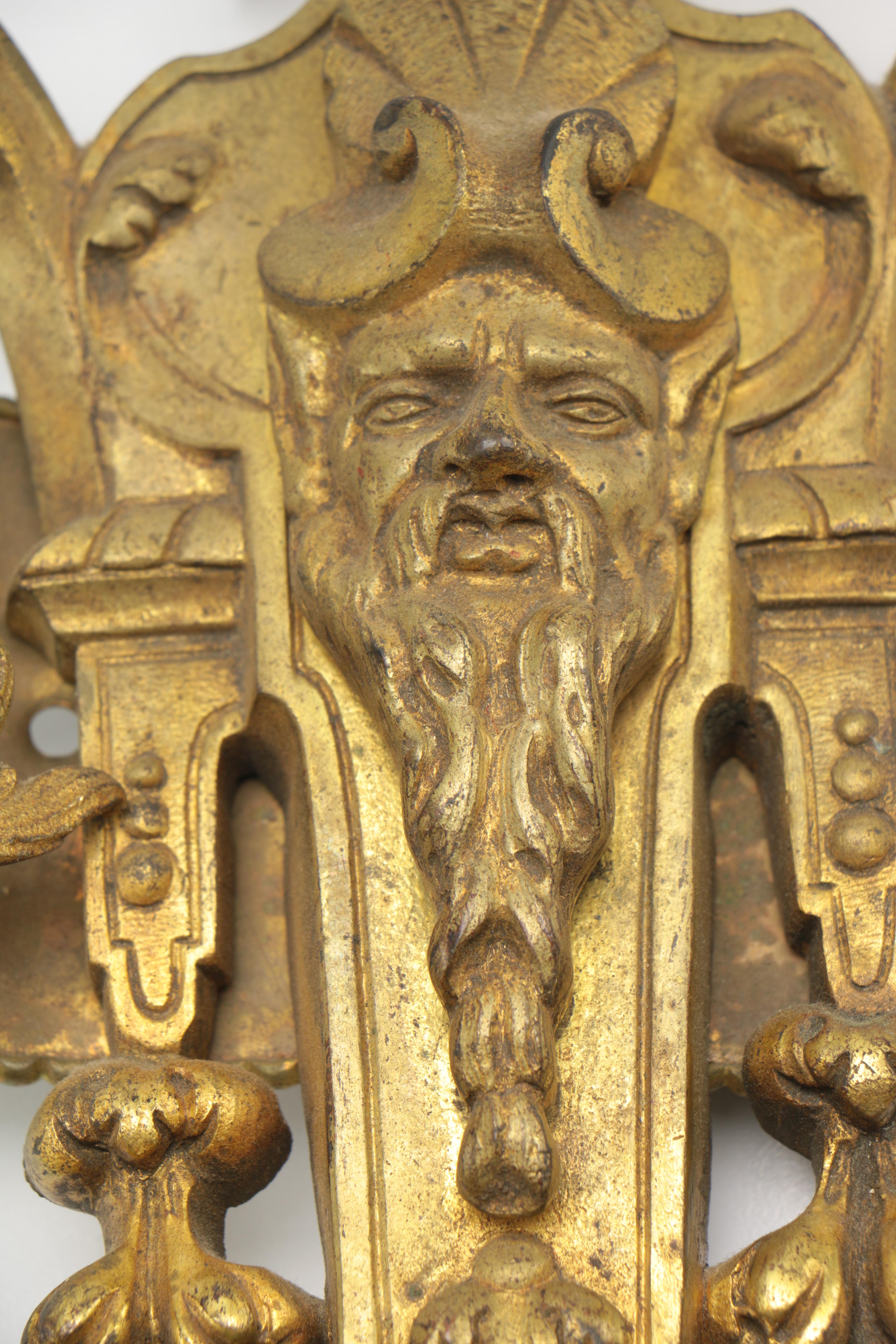 Brass Wall Sconce With White Roses