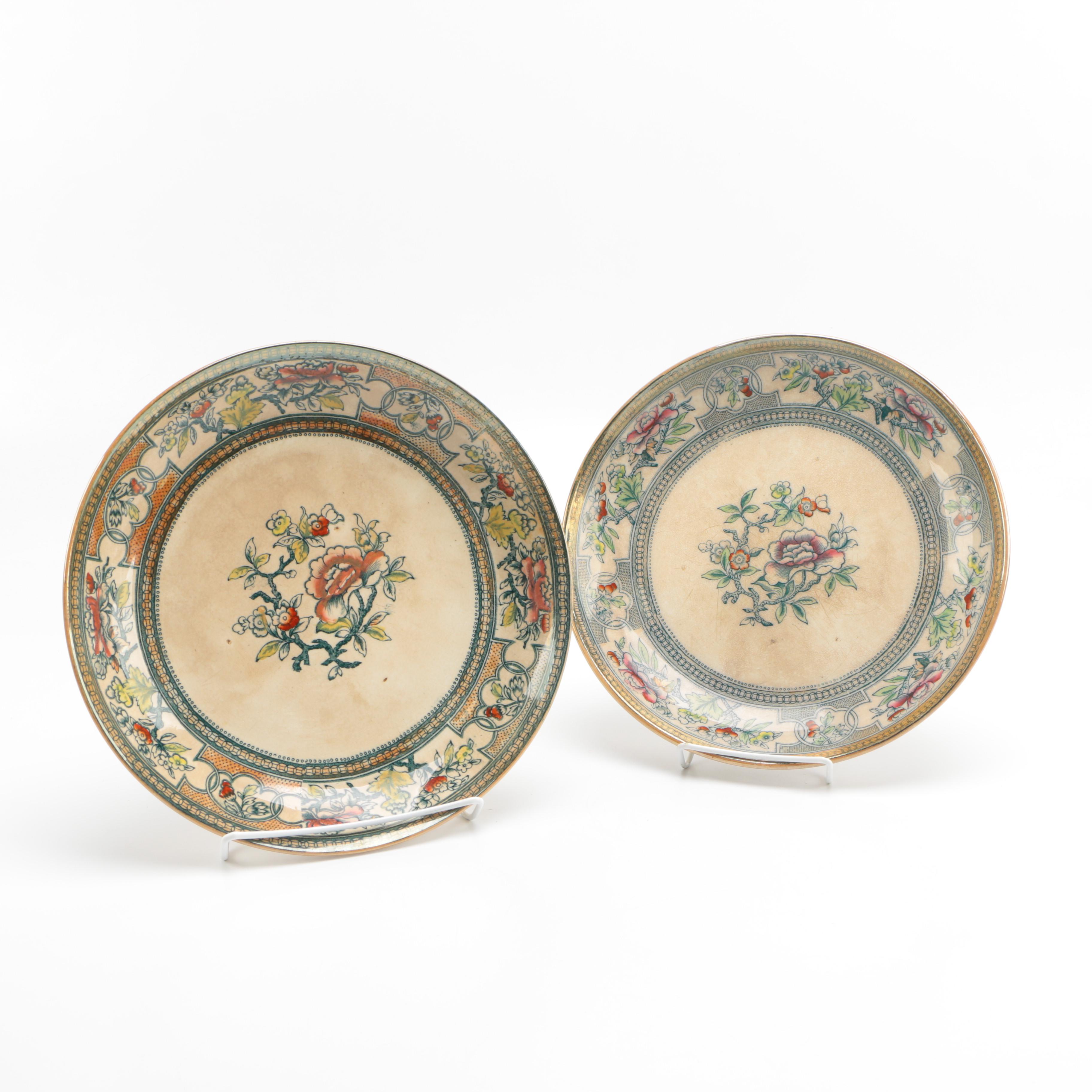 Pair of Antique Havre Earthenware Transferware Plates