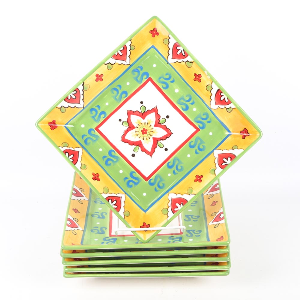 Hand Painted Lorena Garcia "Mallorca" Luncheon Plates