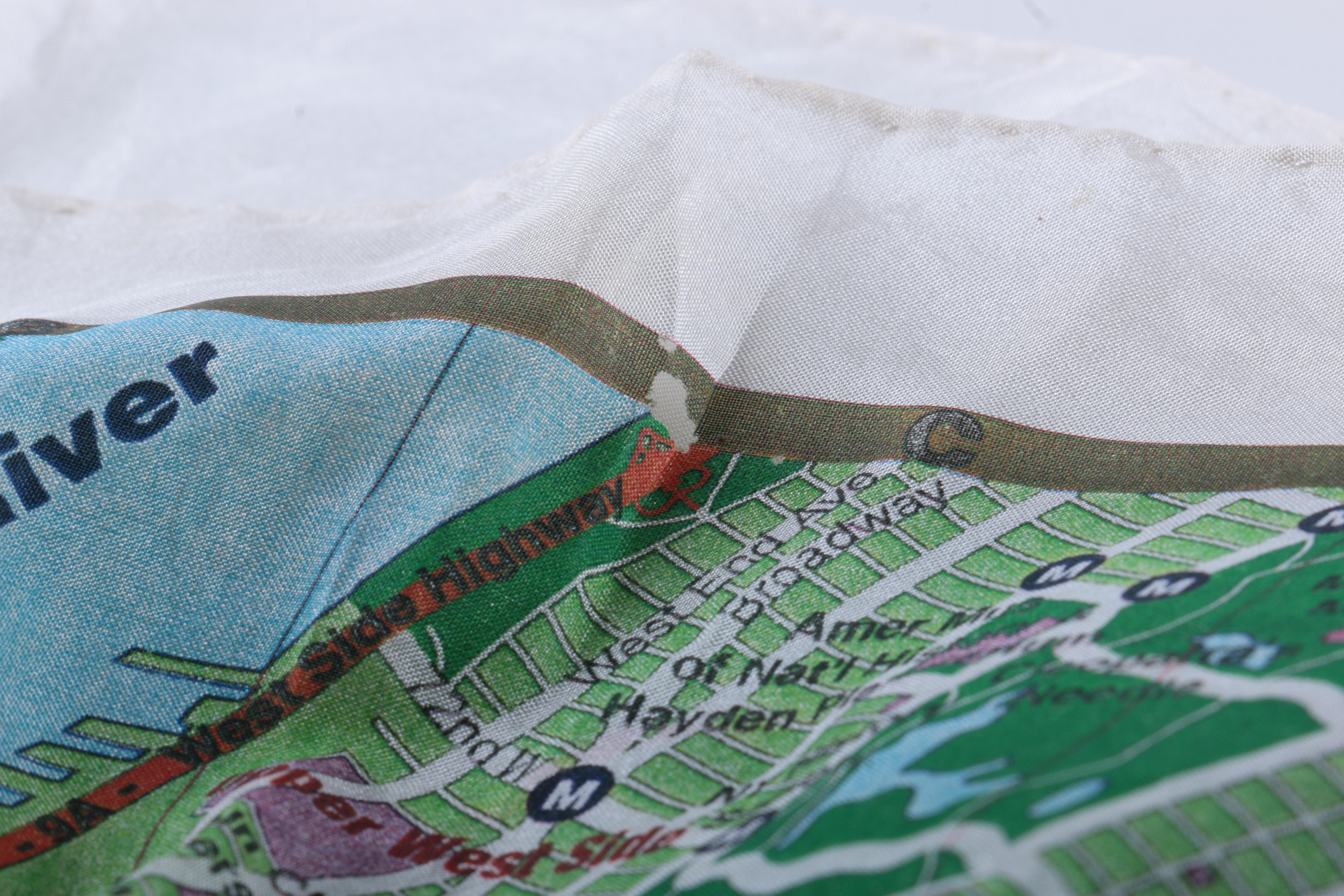N.Y.C. and London Map Silk Handkerchief