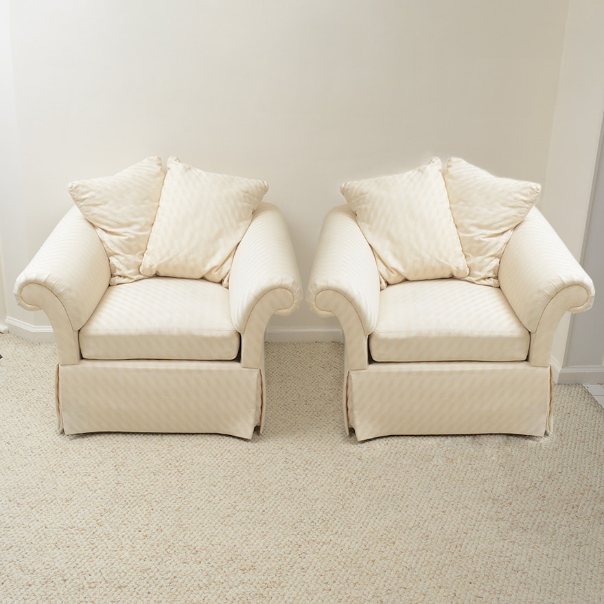 Pair of Roll Arm Lounge Chairs by Gilliam