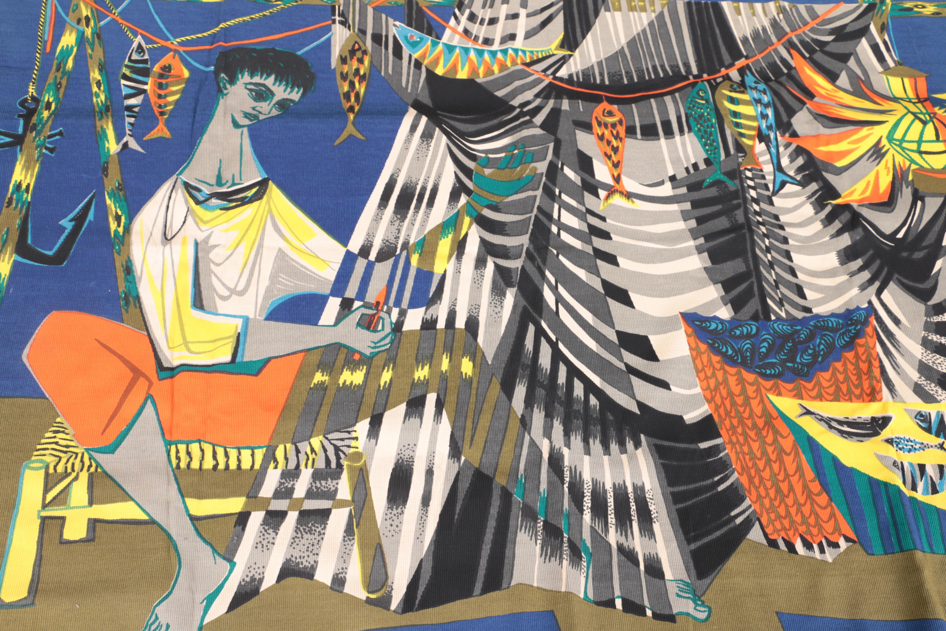 Robert Debiève Tapestry "Le Remailleur de Filets"