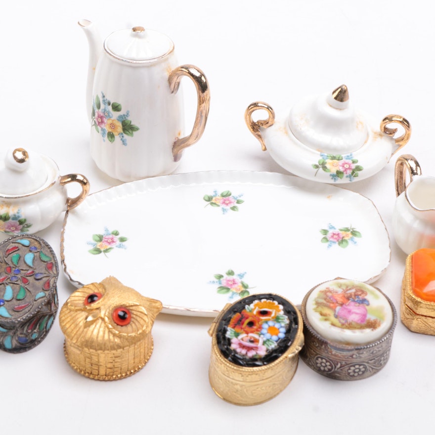 Trinket Boxes and Miniature Tea Set