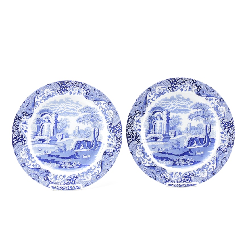 Pair of Spode Blue and White "Italian" Earthenware Plates