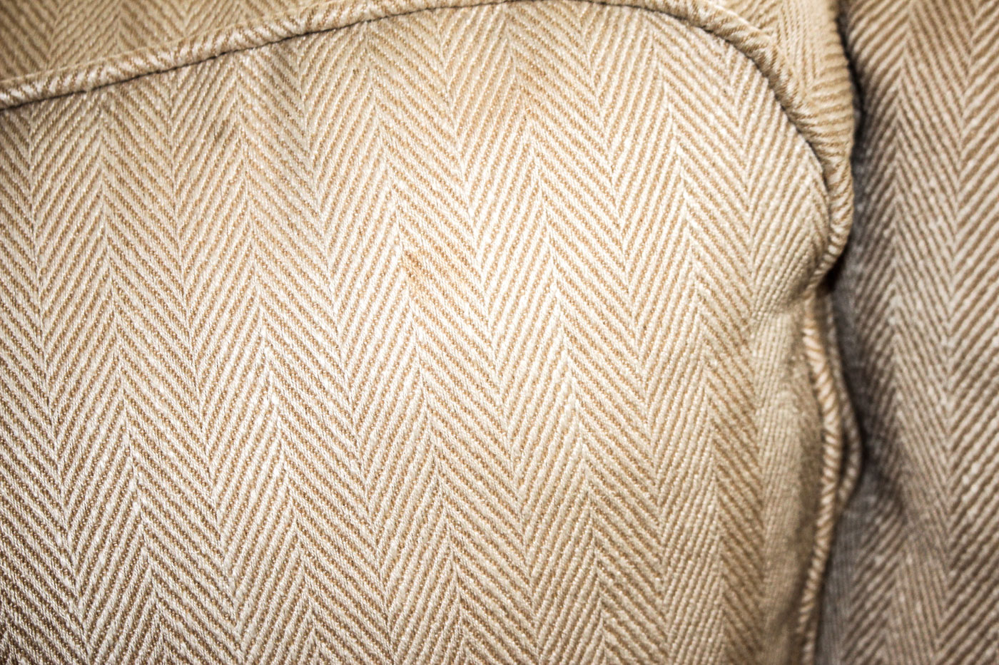 MotionCraft Reclining Loveseat Upholstered in Cream Herringbone