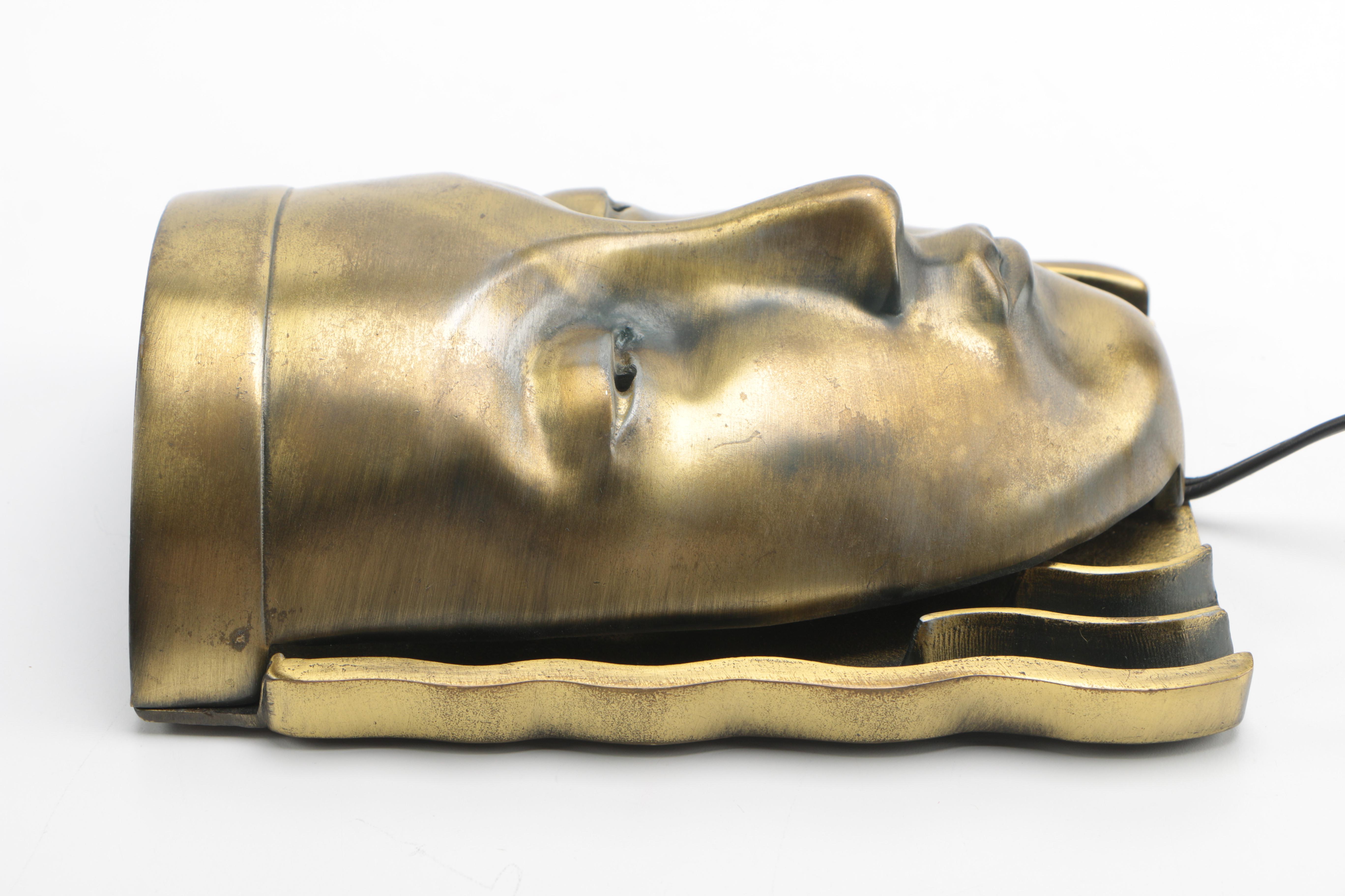 1980s Deco Revival Brass Light Fixture