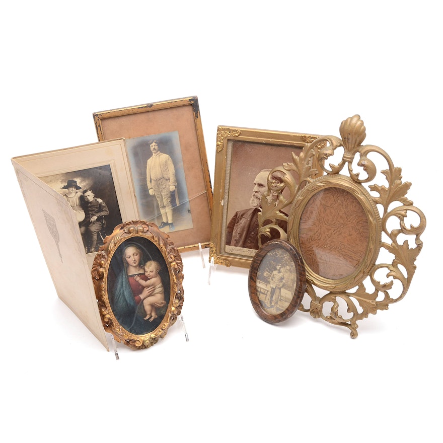 Collection of Antique Pictures and Frames