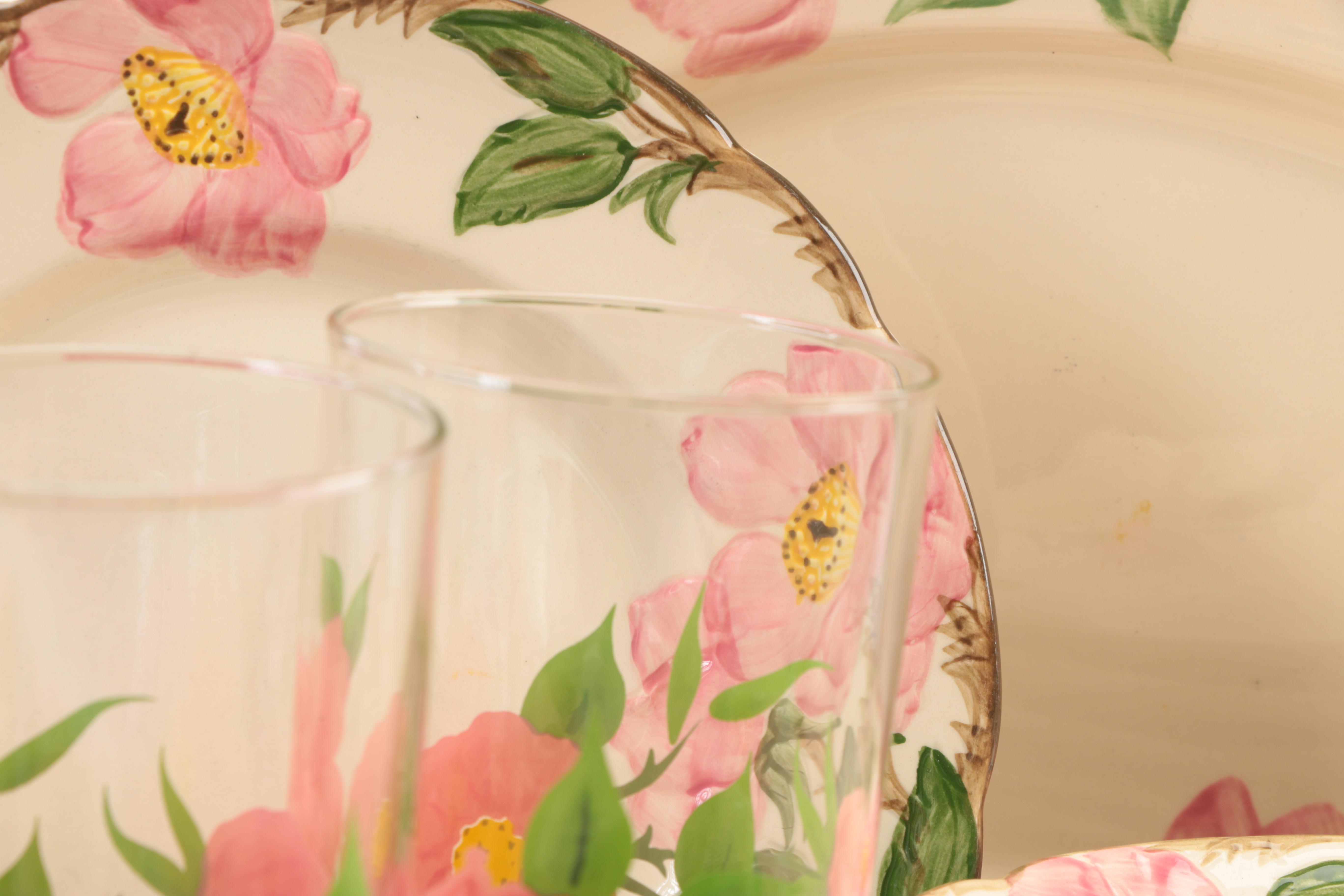 Franciscan "Desert Rose" Dinnerware, Serving Pieces and Glasses