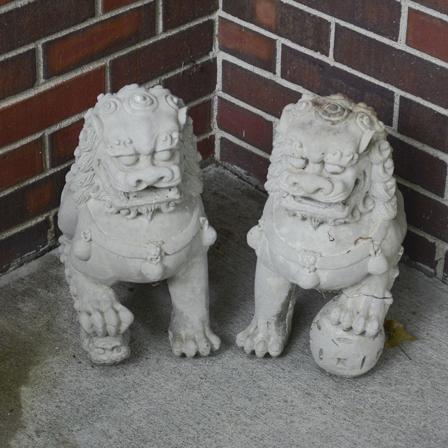 Pair of Chinese Imperial Guardian Lion Statues