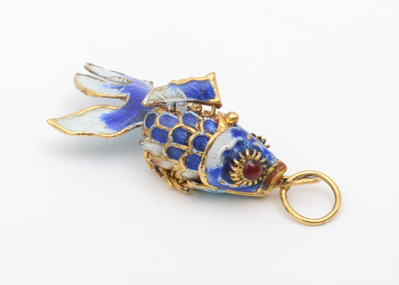 Vintage Articulated Enamel Fish Pendant